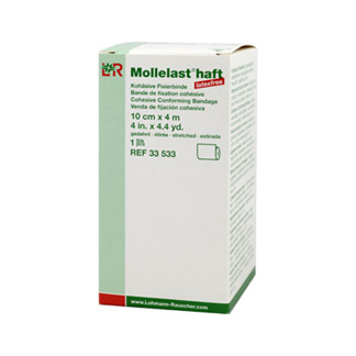 Mollelast haft latexfrei 10cmx4m gedehnt weiß