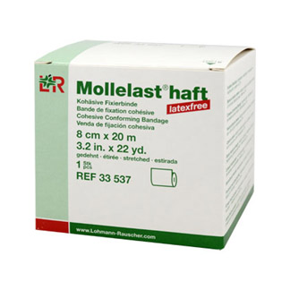 Mollelast haft latexfrei 8cmx20m gedehnt weiß