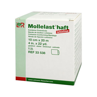 Mollelast haft latexfrei 10cmx20m gedehnt weiß