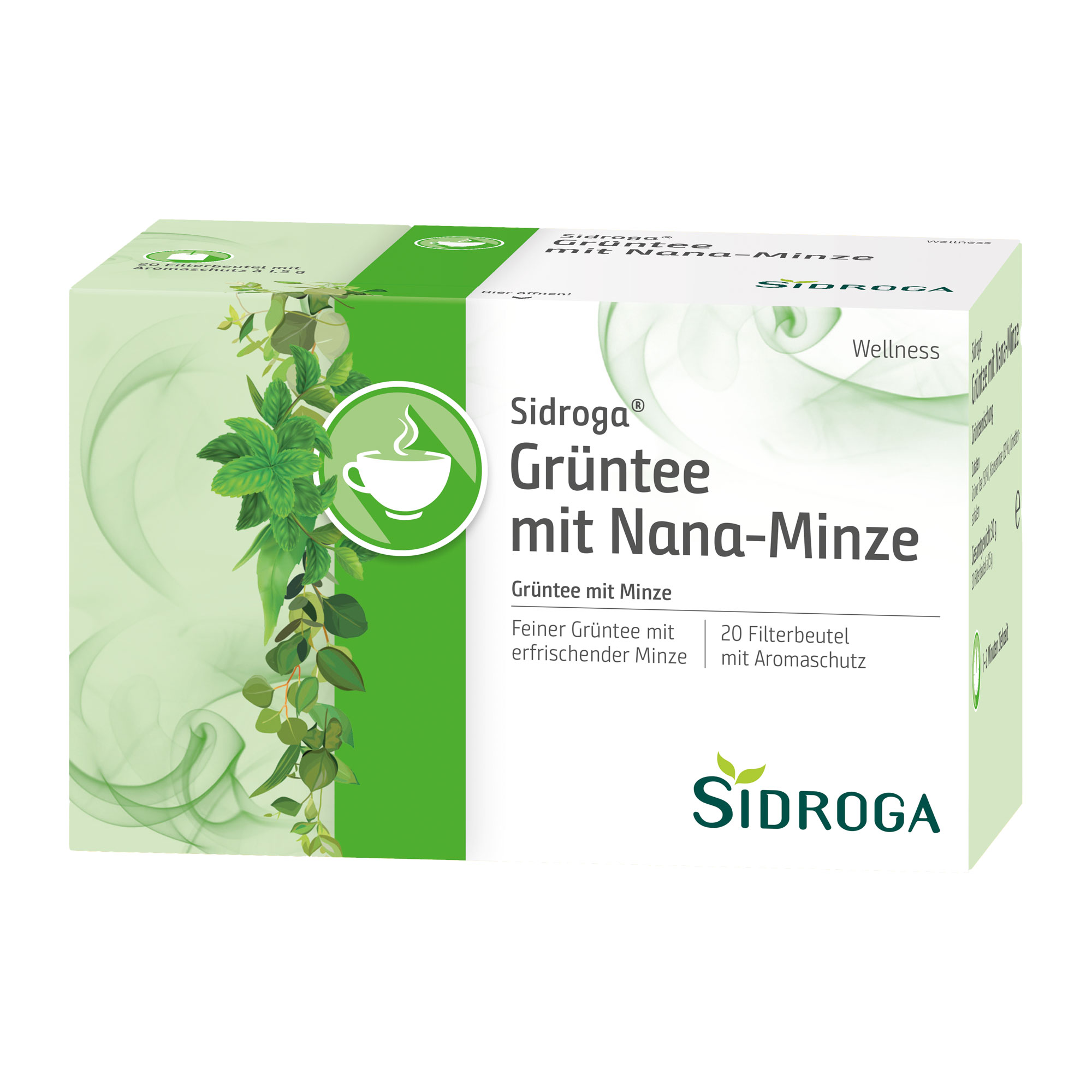 Sidroga Wellness Grüntee mit Nana-Minze Filterbeutel