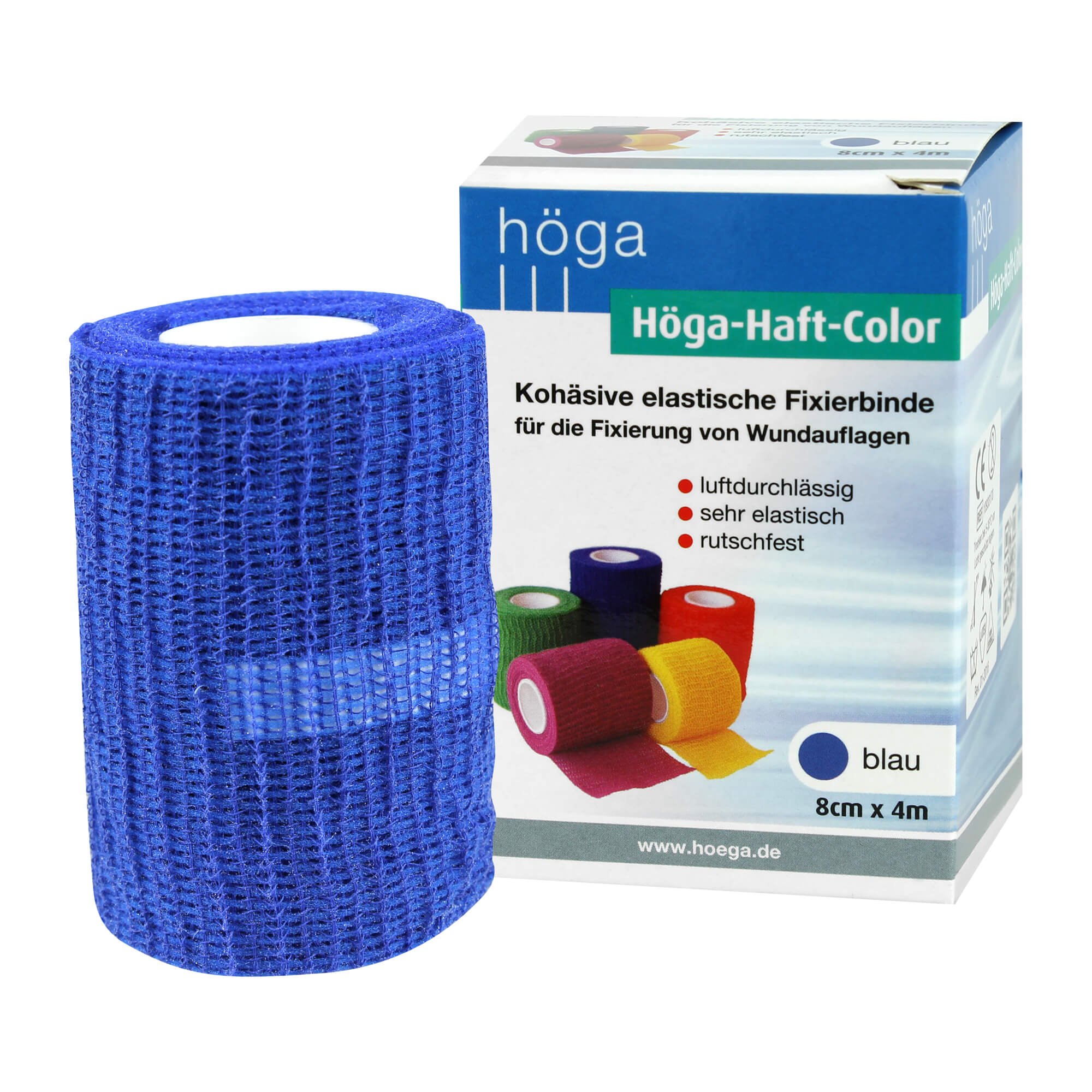 Höga Haft Color Fixierbinde 8Cm X 4M Blau - None