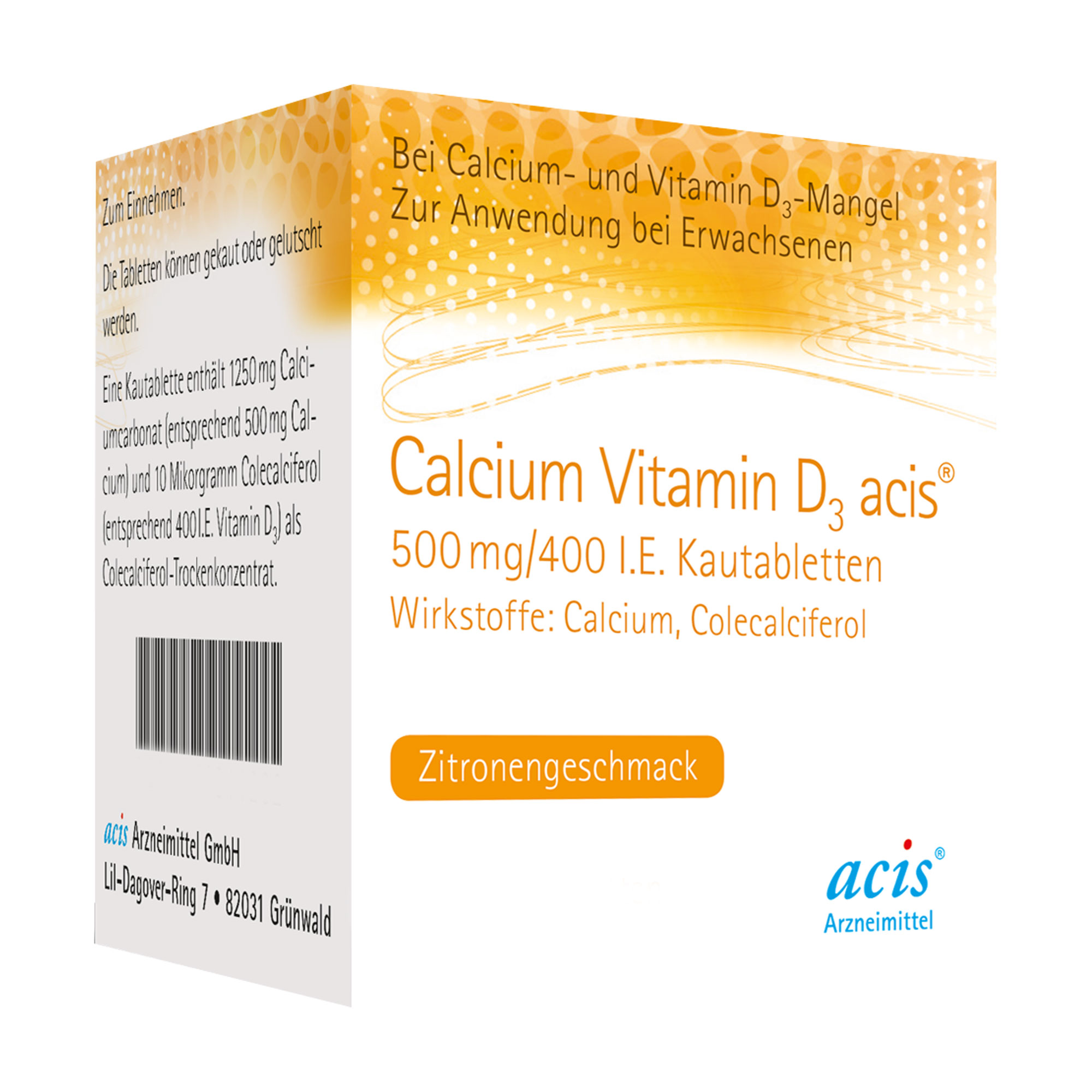 Calcium Vitamin D3 acis 500 mg/400 I.E. Kautabletten