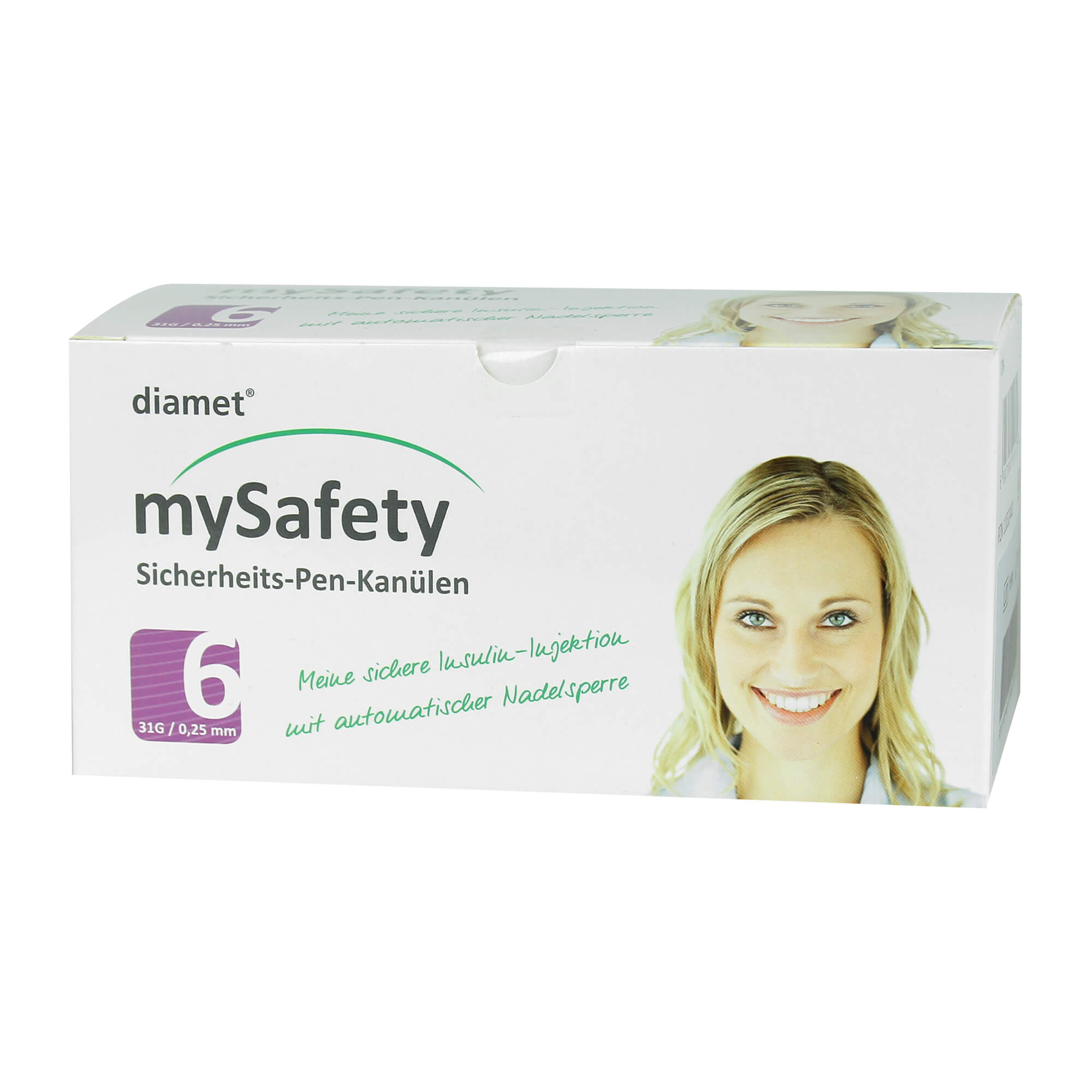 Diamet Mysafety Sicherheits-Pen Kanüle 31 G 0,25x6 mm