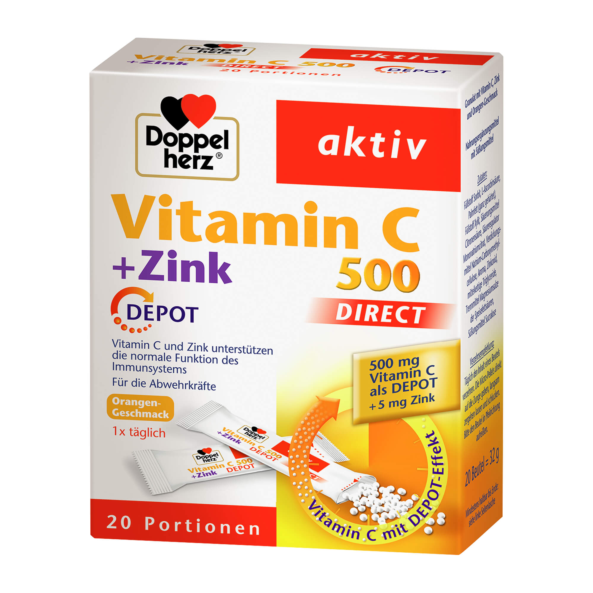 Doppelherz Aktiv Vitamin C 500 + Zink Depot Direct - None