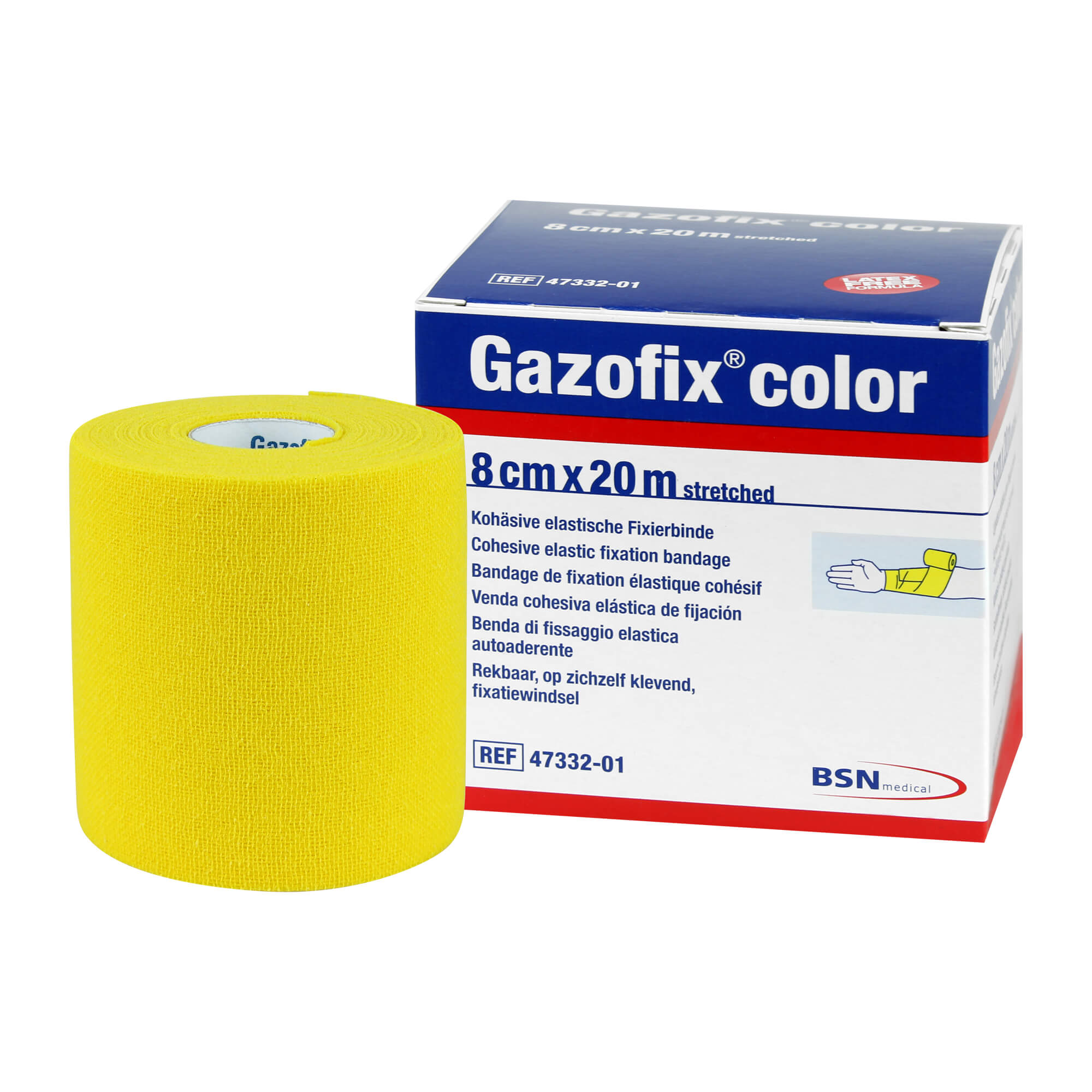 Gazofix Color Kohäsive Elastische Fixierbinde 8Cm X 20M Gelb - None