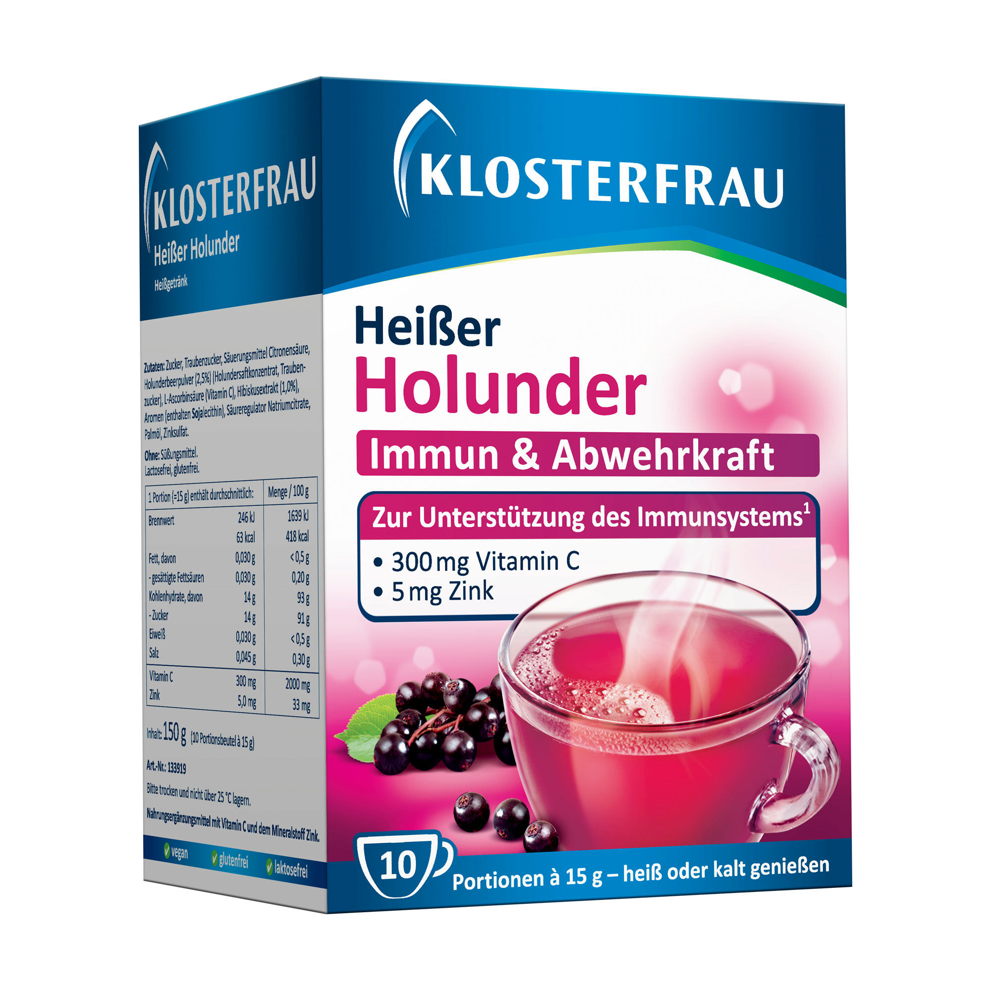 Klosterfrau Broncholind heißer Holunder Granulat 10x15 g