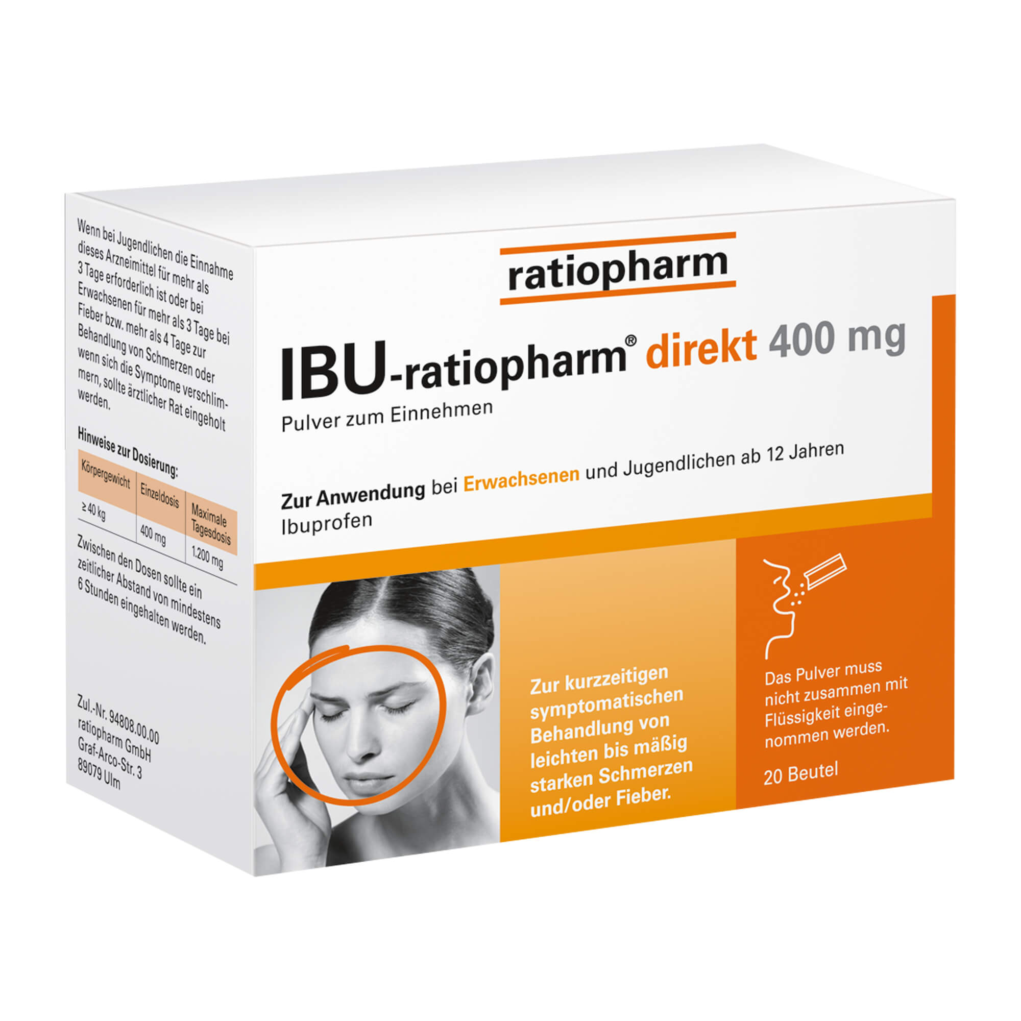 Ibu-Ratiopharm Direkt 400 Mg Pulver Zum Einnehmen - None