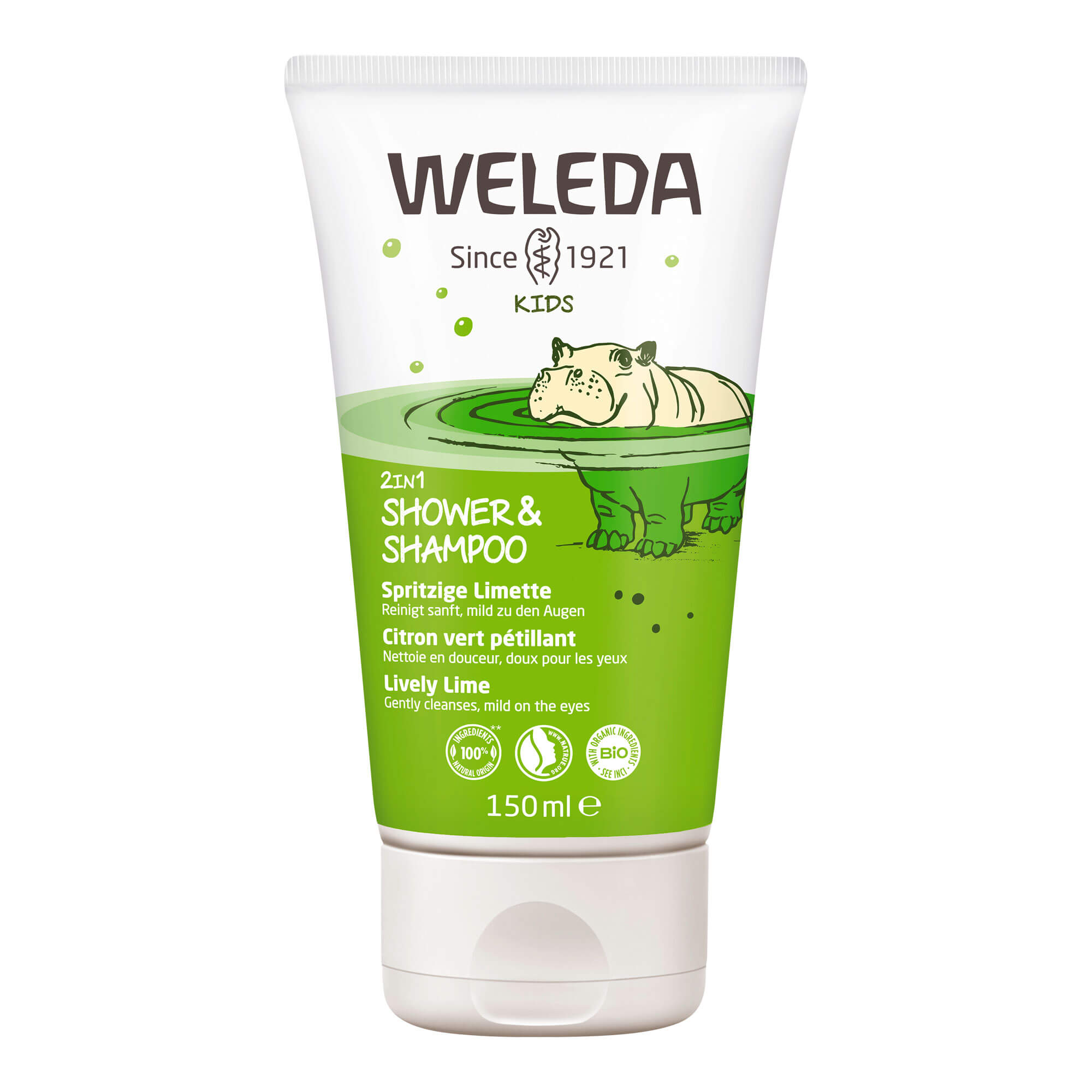 Weleda Kids Spritzige Limette Duschcreme und -shampoo für Kinder 2 in 1 150 ml