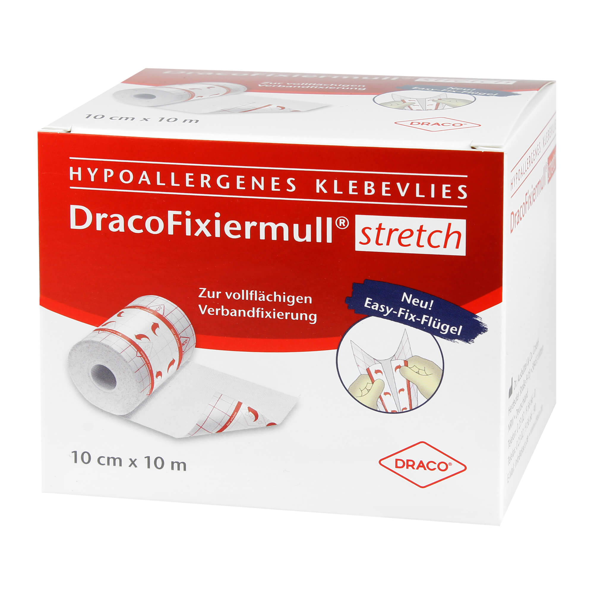 Draco Fixiermull Stretch Hypoallergen Klebevlies 10Cm X 10M - None