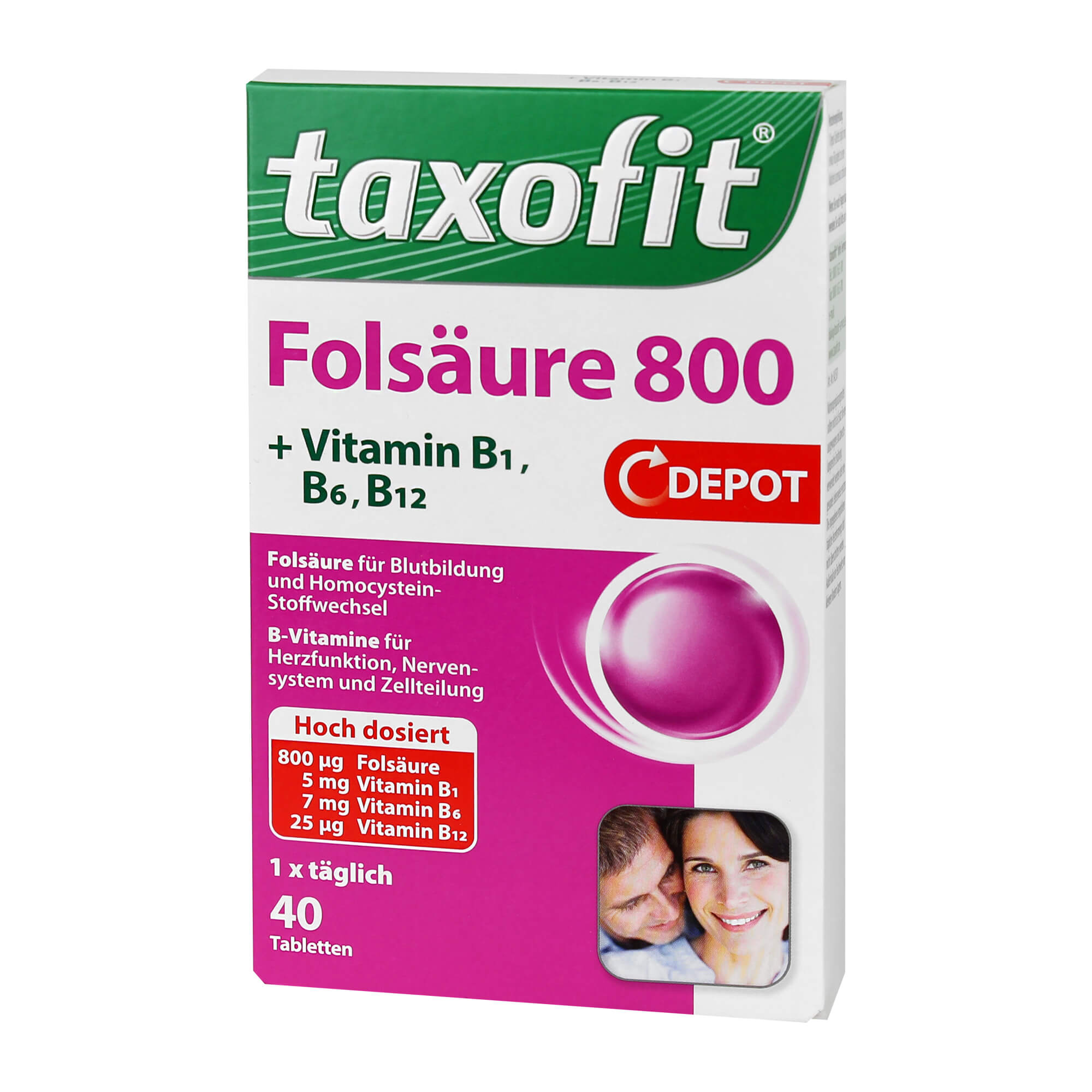 Taxofit Folsäure 800 + Vitamin B1, B6 Und B12 Tabletten - None