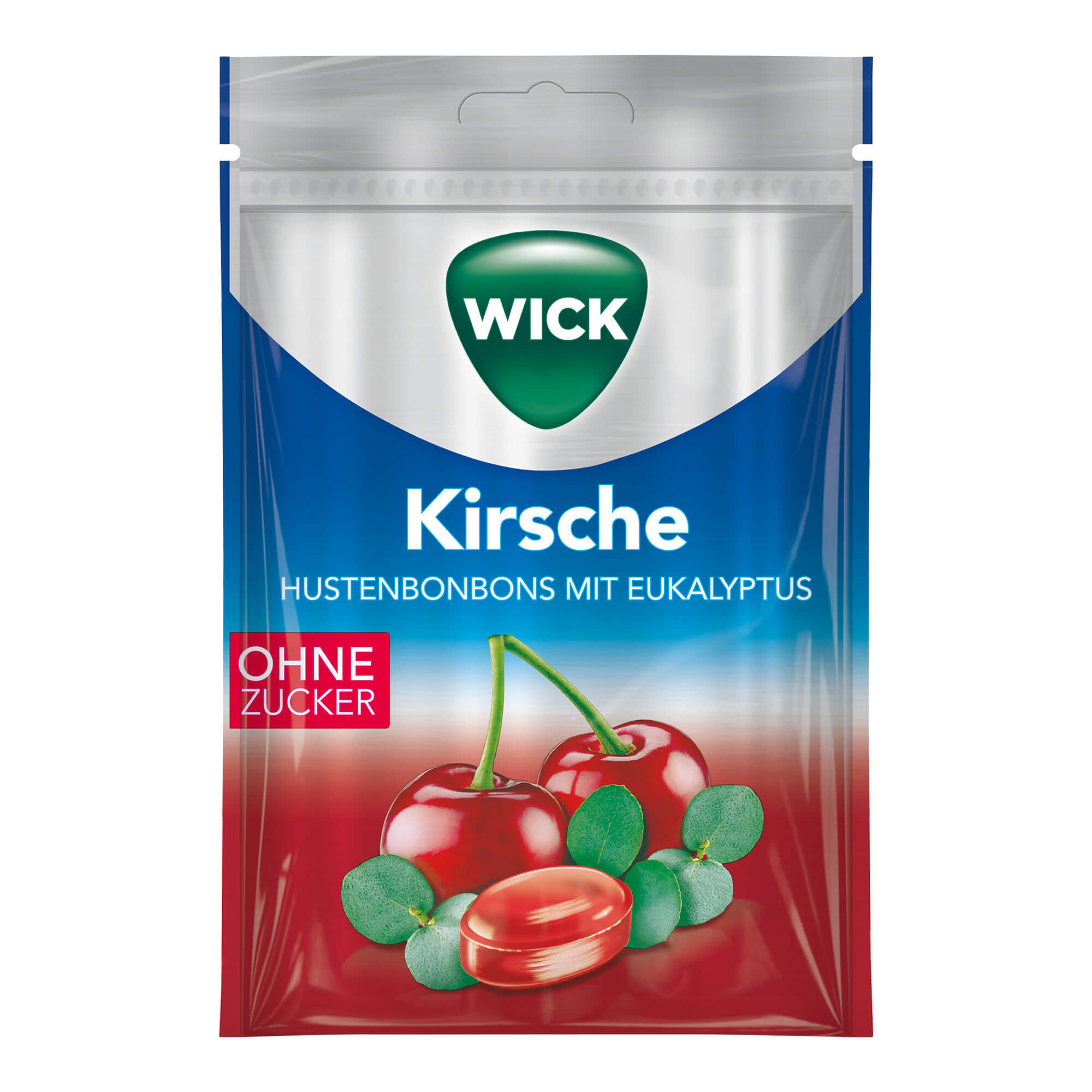 WICK Wildkirsche & Eukalyptus Bonbons ohne Zucker Btl