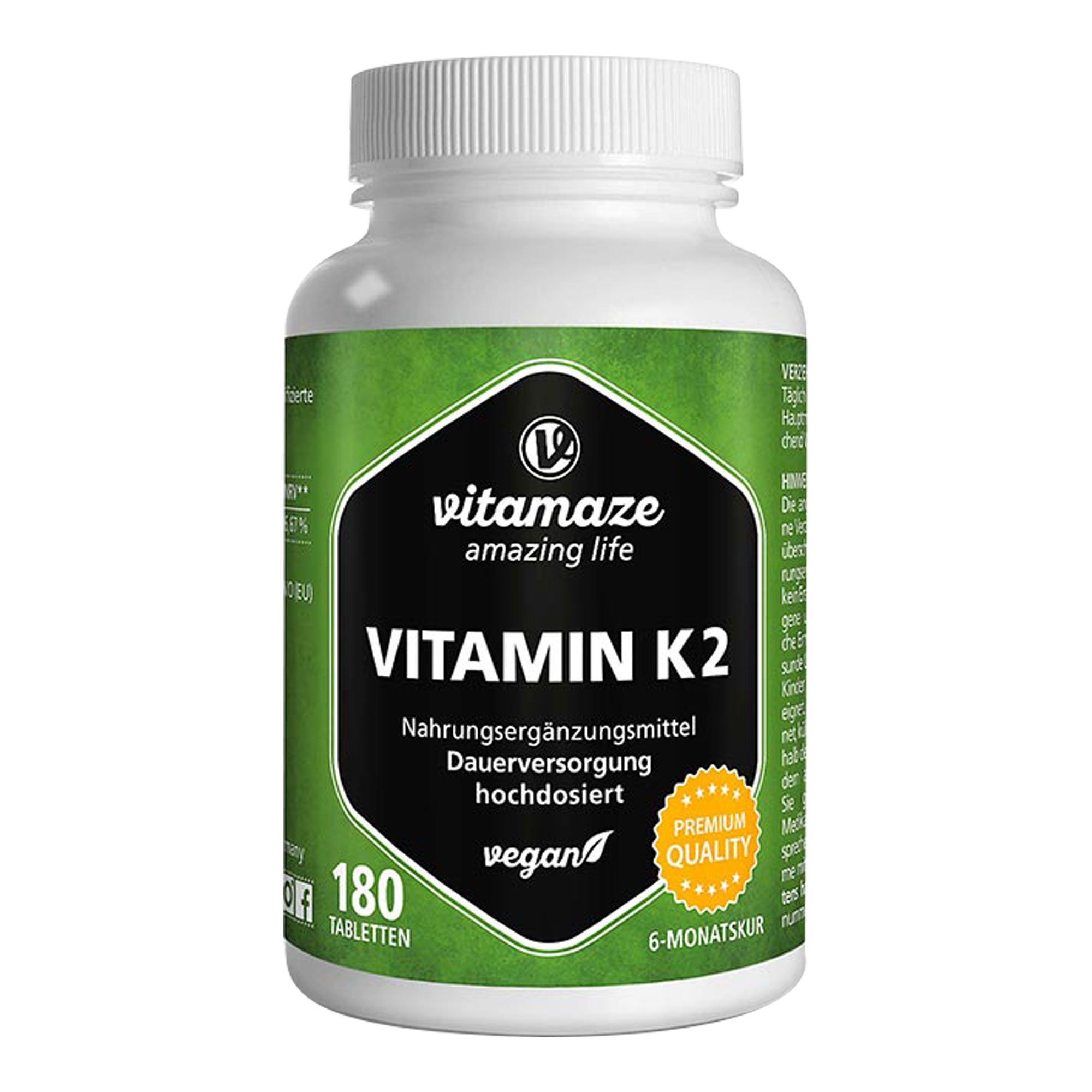 Vitamin K2 200 µg hochdosiert vegan Tabletten