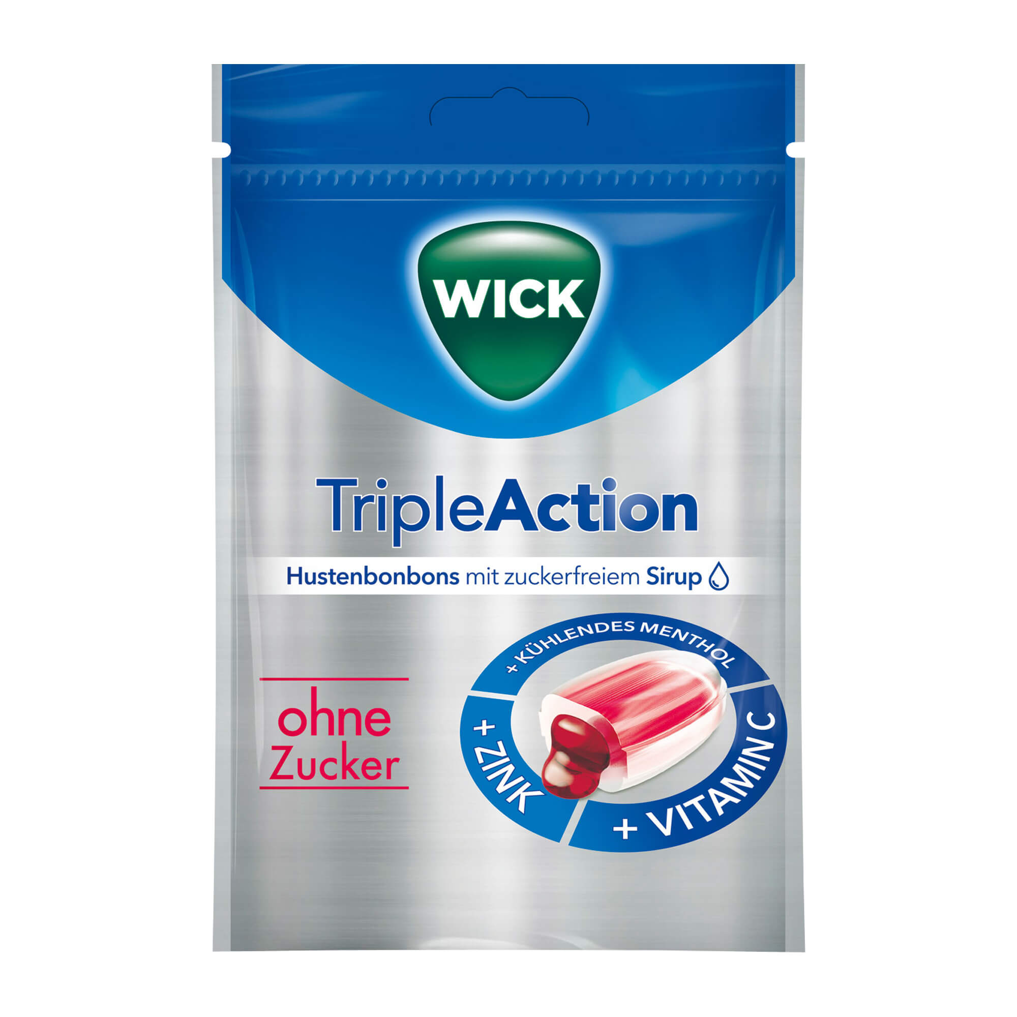 WICK Tripleaction Menthol & Cassis Bonbons ohne Zucker