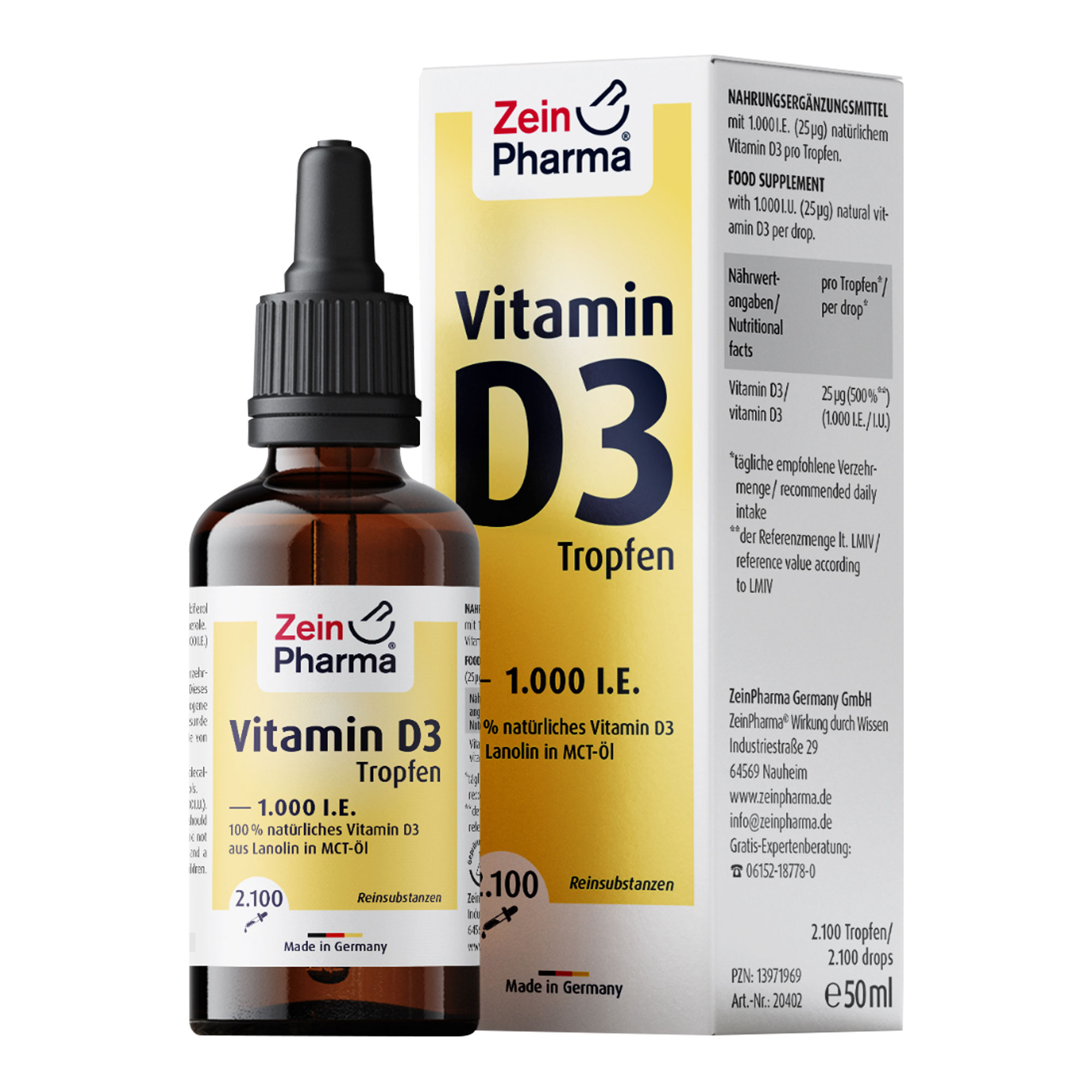 Vitamin D3 Tropfen 1.000 I.E. 2100 Trop.ZeinPharma