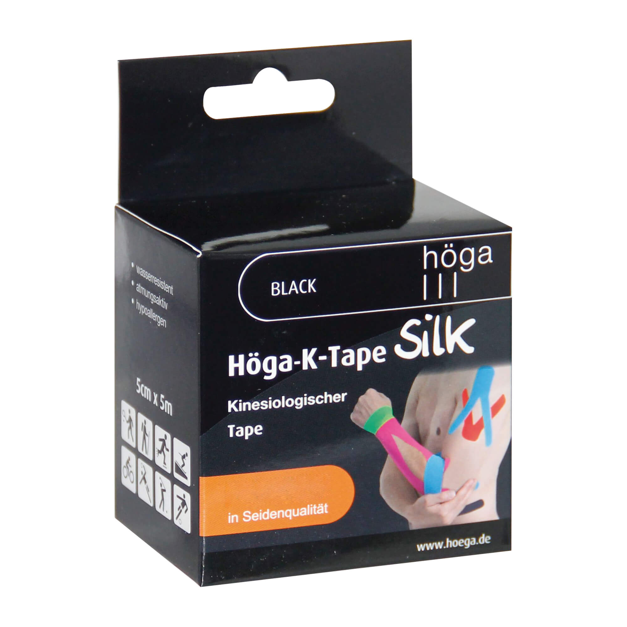 Höga-K-Tape Silk 5Cm X 5M Black Kinesiologischer Tape - None