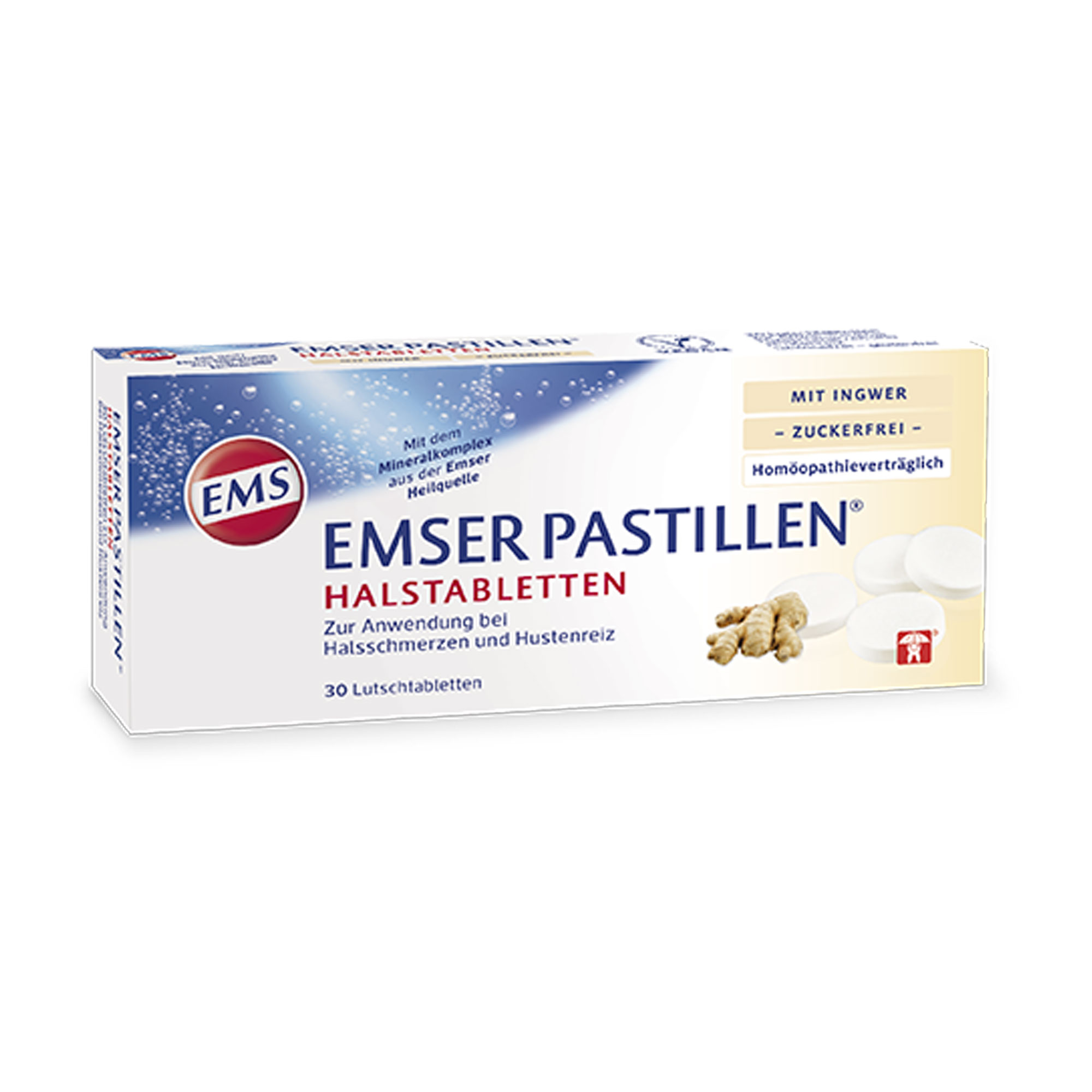 Emser Pastillen Halstabletten mit Ingwer zuckerfrei