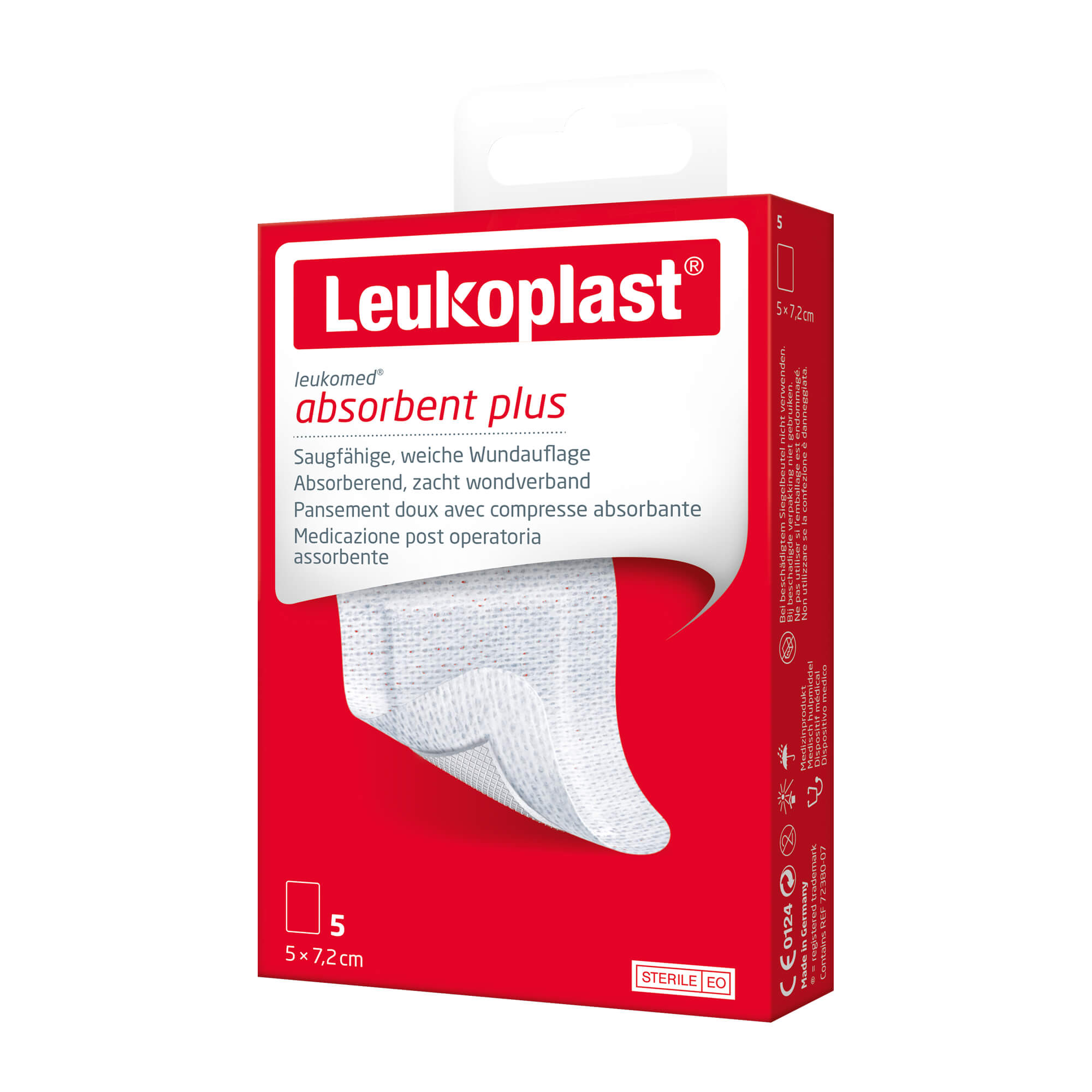 Leukoplast Leukomed Absorbent Plus Steril 5X7,2 Cm - None