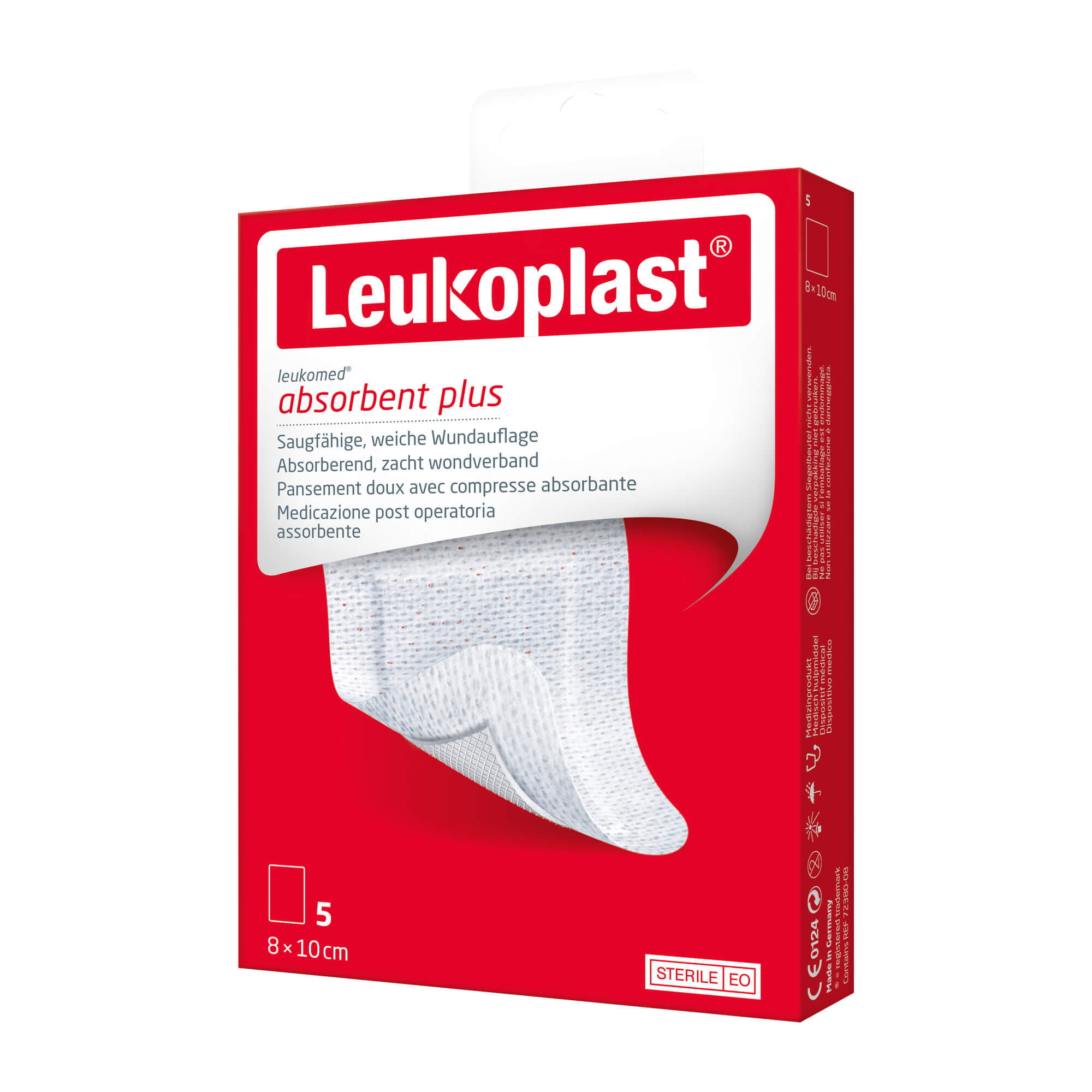 Leukoplast Leukomed Absorbent Plus Steril 8X10 Cm - None