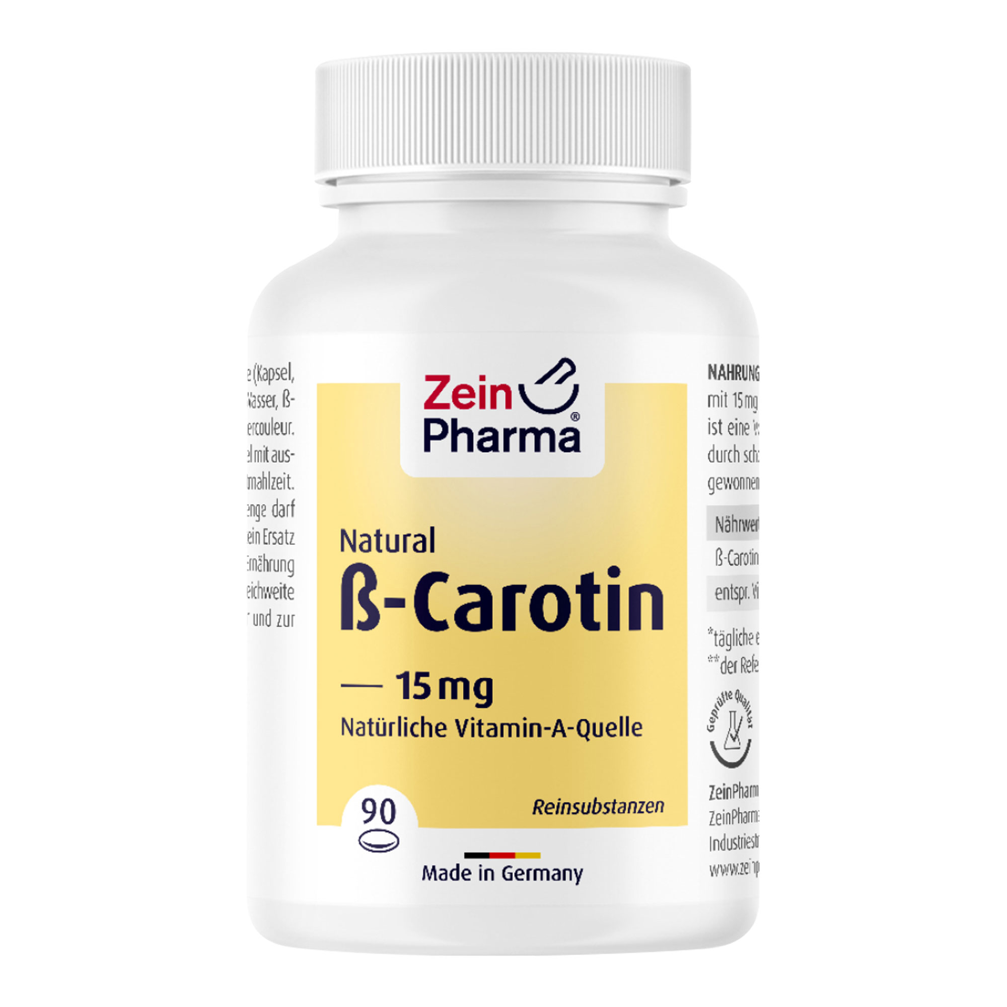 Beta Carotin Natural 15 mg Zeinpharma Weichkapseln