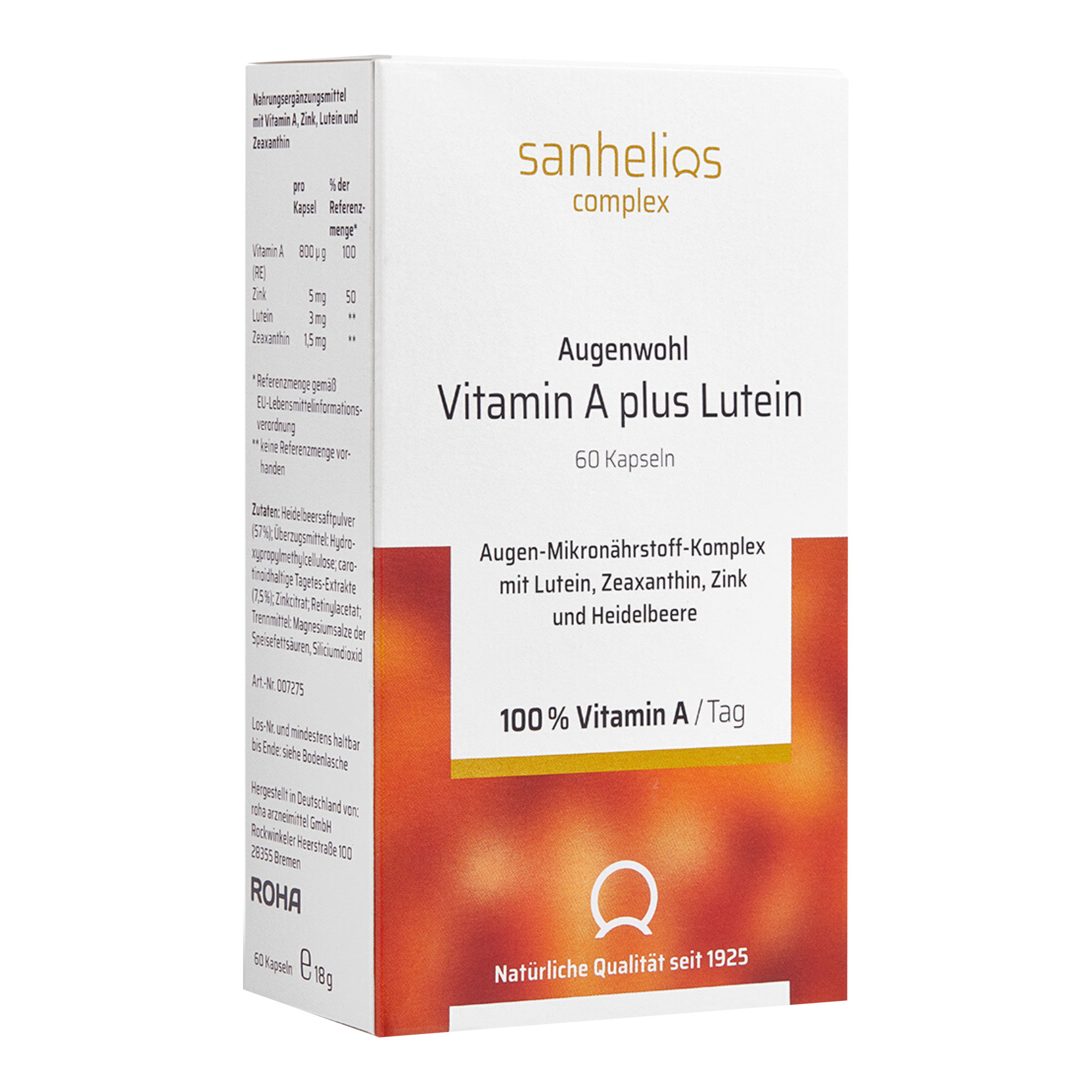 Sanhelios Augenwohl Vitamin A Plus Lutein Kapseln - None