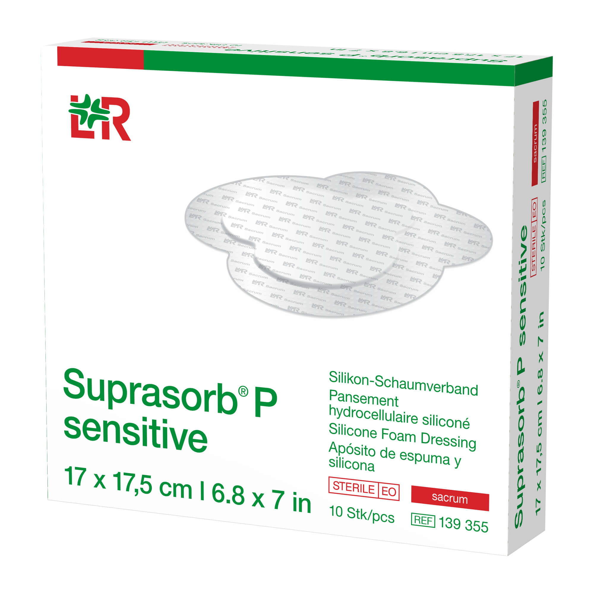 Suprasorb P sensitive PU-Schaumv.sacreme bor.17x17,5