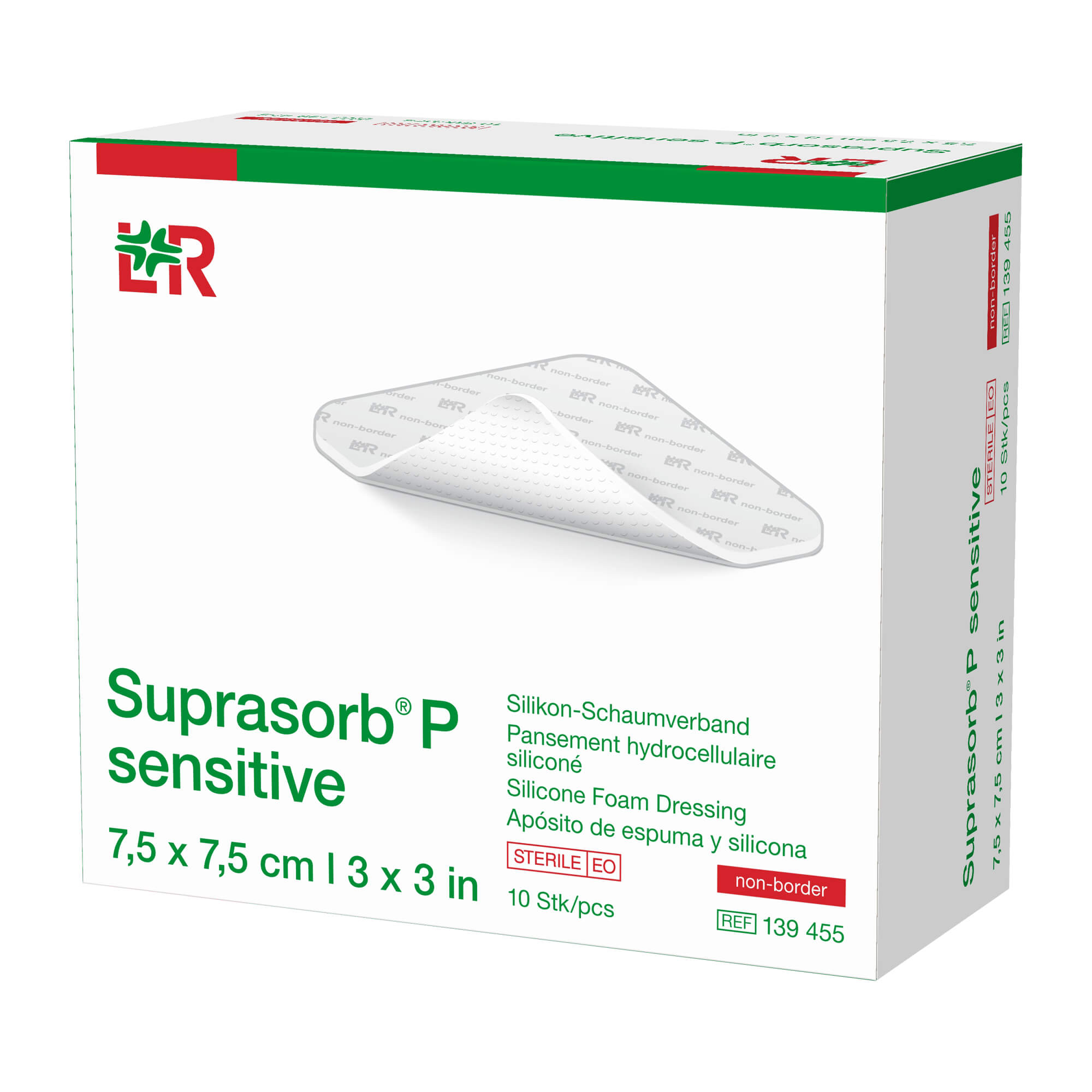 Suprasorb P sensitive PU-Schaumv.non-bor.7,5x7,5