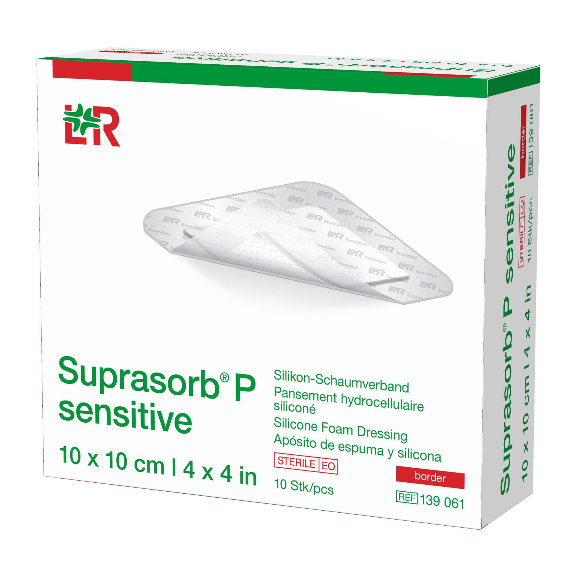 Suprasorb P sensitive PU-Schaumv.border 10x10cm