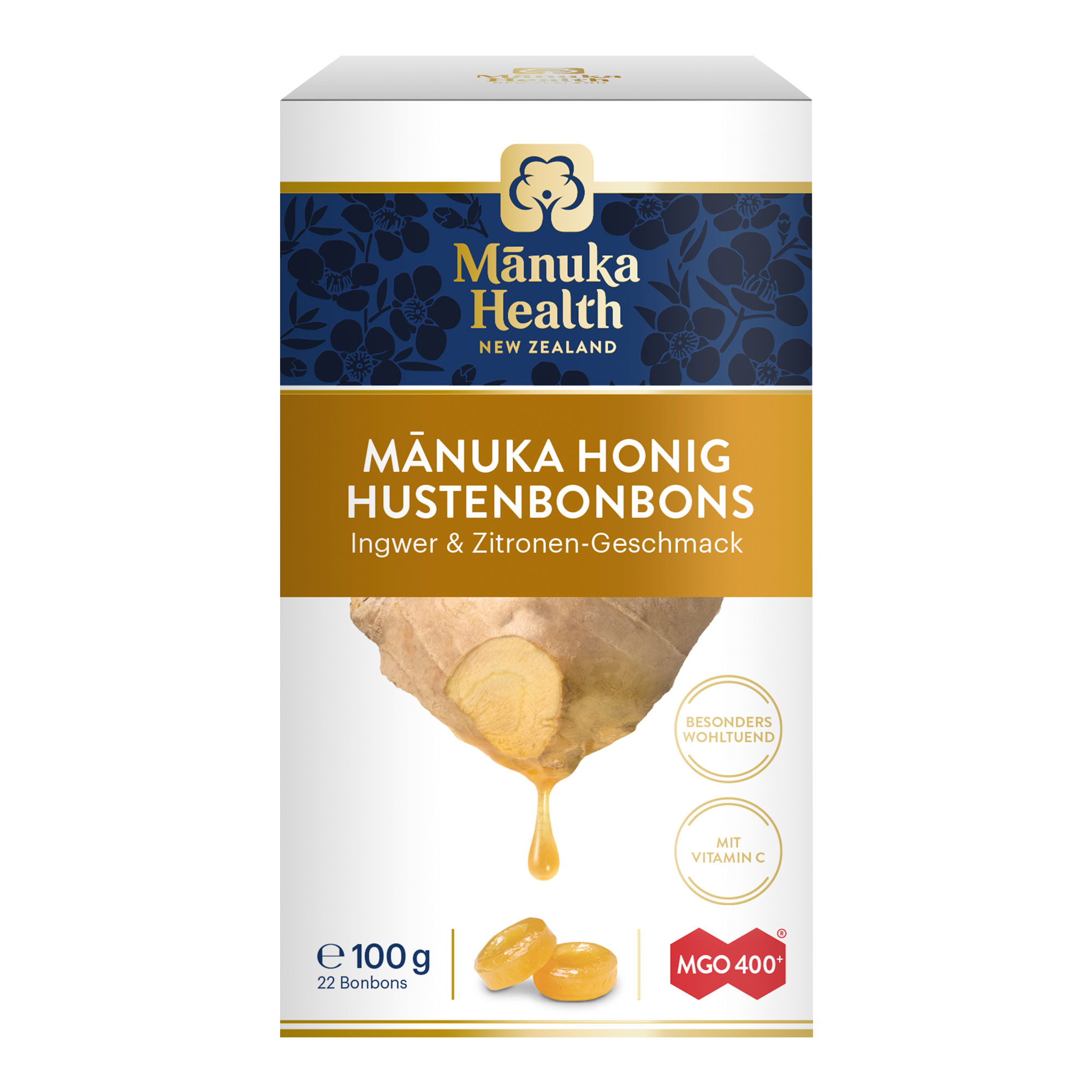 Manuka Health MGO 400+ Lutschbonb.Ingwer-Zitrone 100 g Bonbons