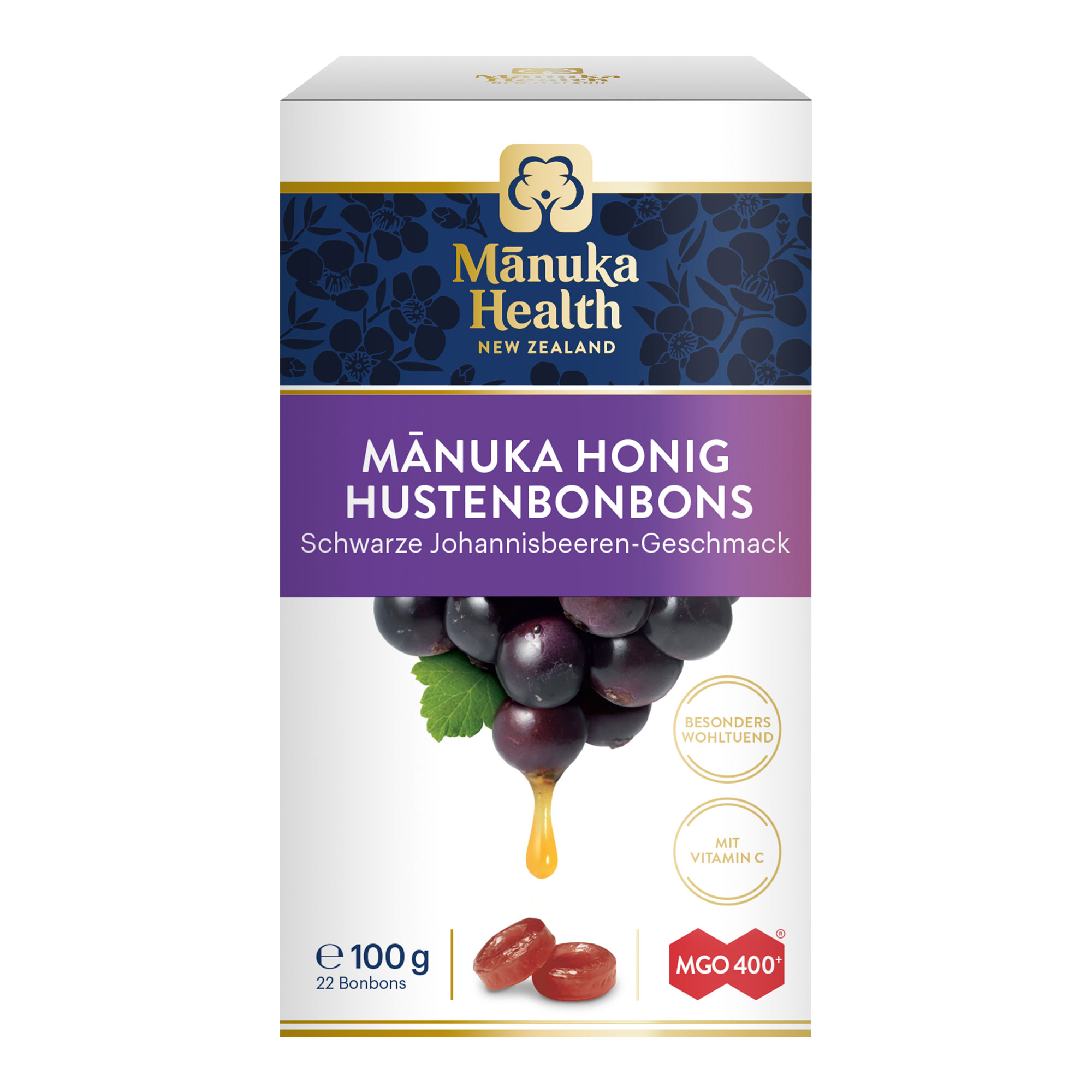 Manuka Health Mgo 400+ Lutschbonbons schwarze Johannisbeere