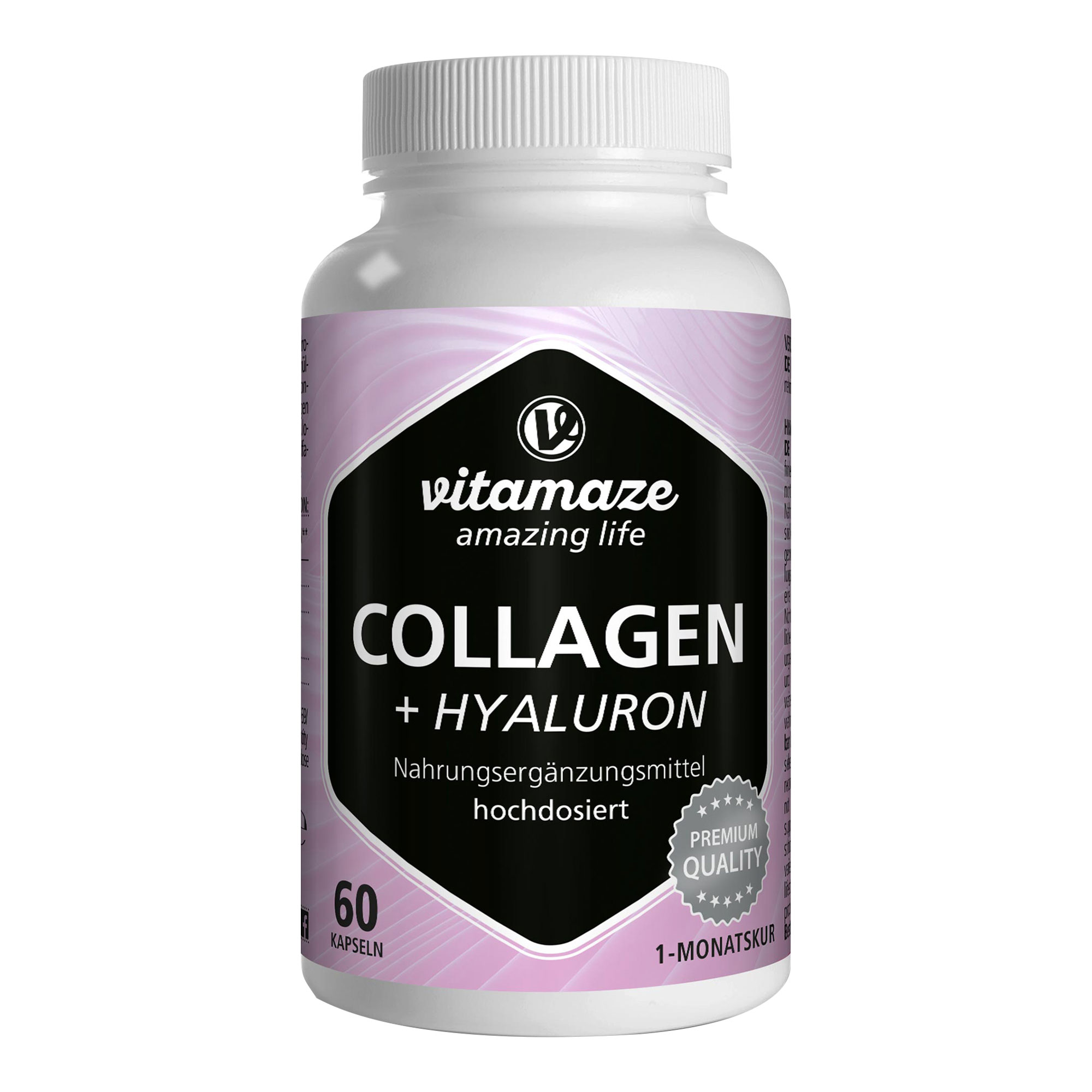 Vitamaze Kollagen 300 mg + Hyaluronsäure 100 mg hochdosiert Kapseln mit Kollagen 60 KAP