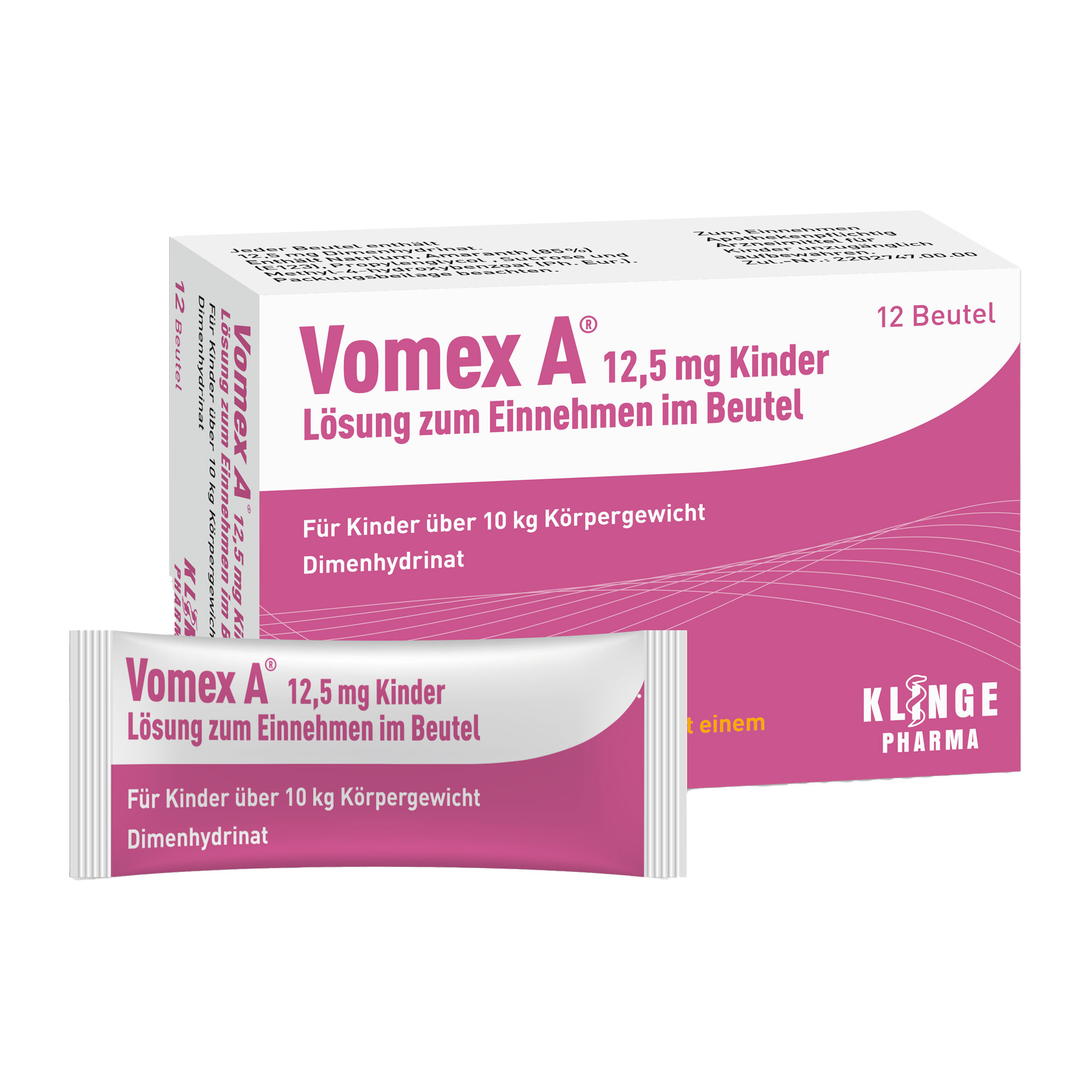 Vomex A 12,5 Mg Kinder Lösung Zum Einnehmen Im Beutel - None