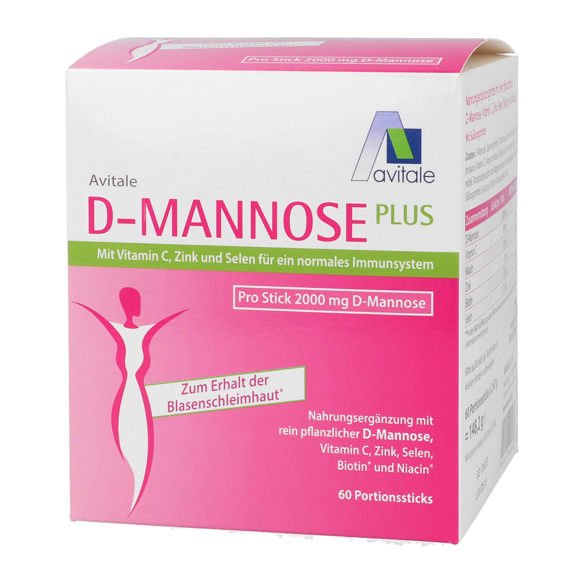 D-Mannose Plus 2000 mg Sticks m.Vit.u.Mineralstof. 60x2,47 g Pulver