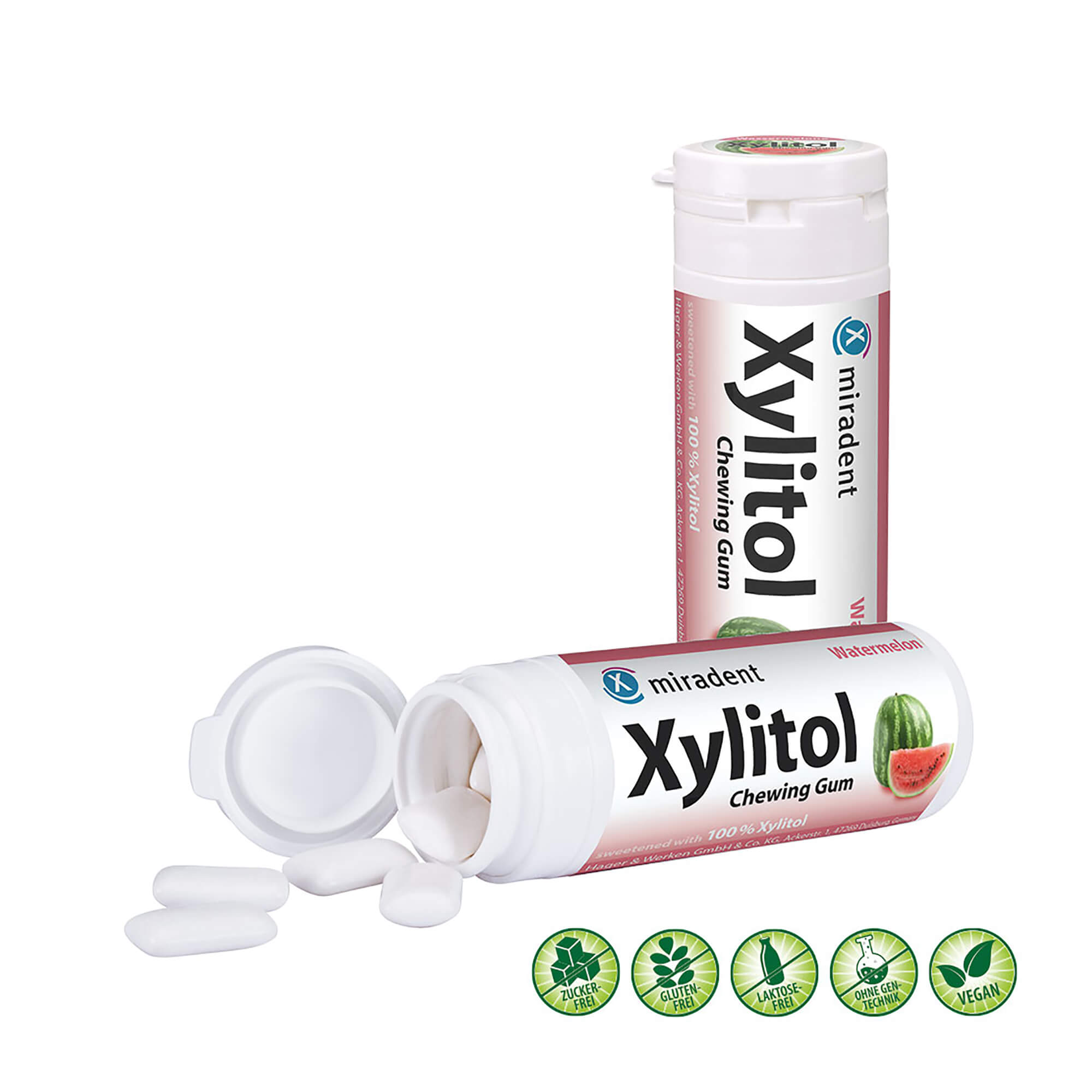 Miradent Xylitol Chewing Gum Wassermelone - None