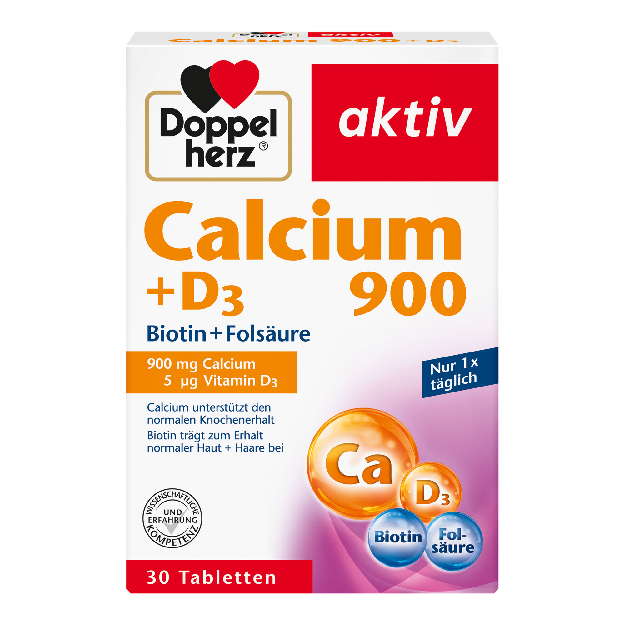 Doppelherz Aktiv Calcium 900 + D3 + Biotin + Folsäure - None