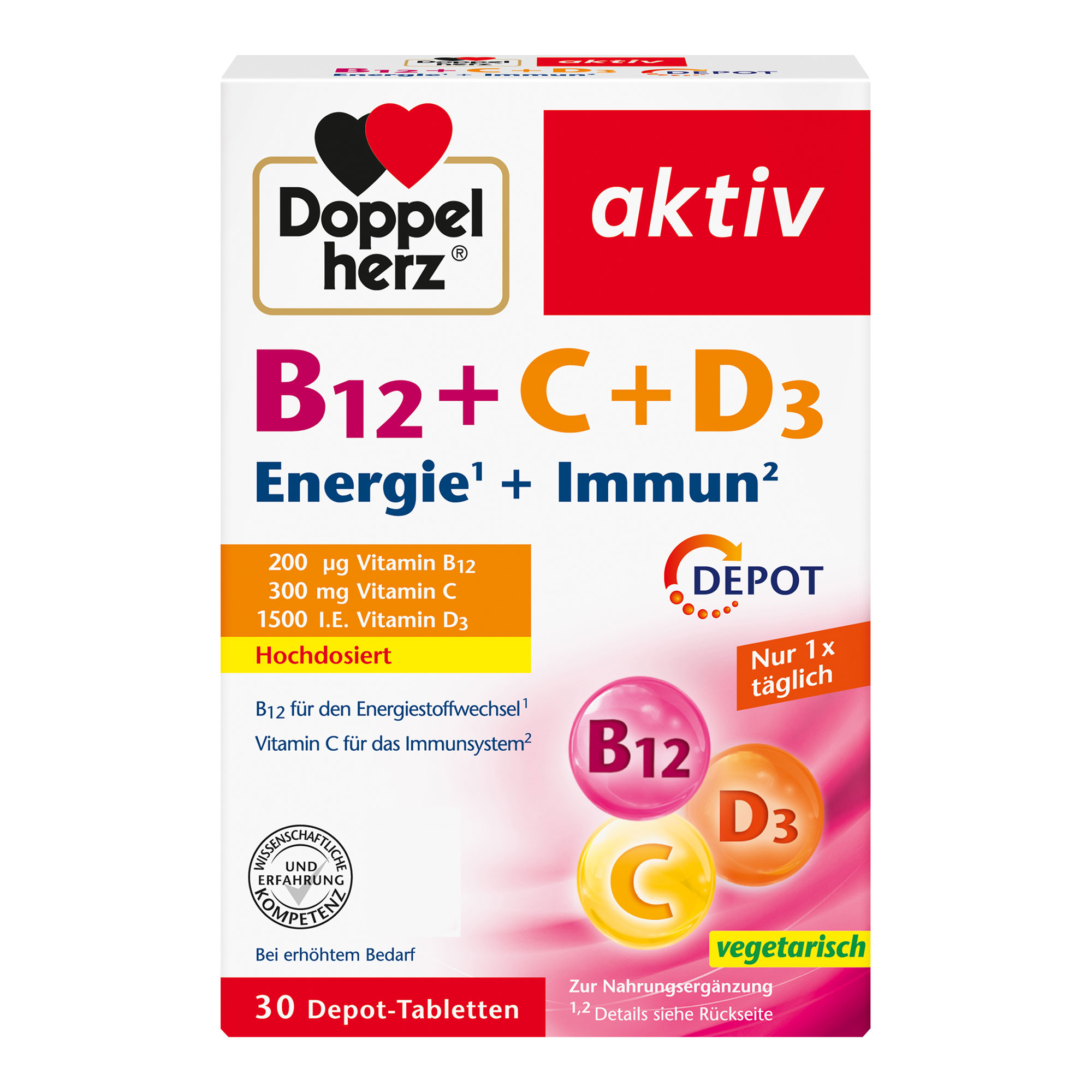 Doppelherz Aktiv B12+C+D3 Depot Tabletten - None