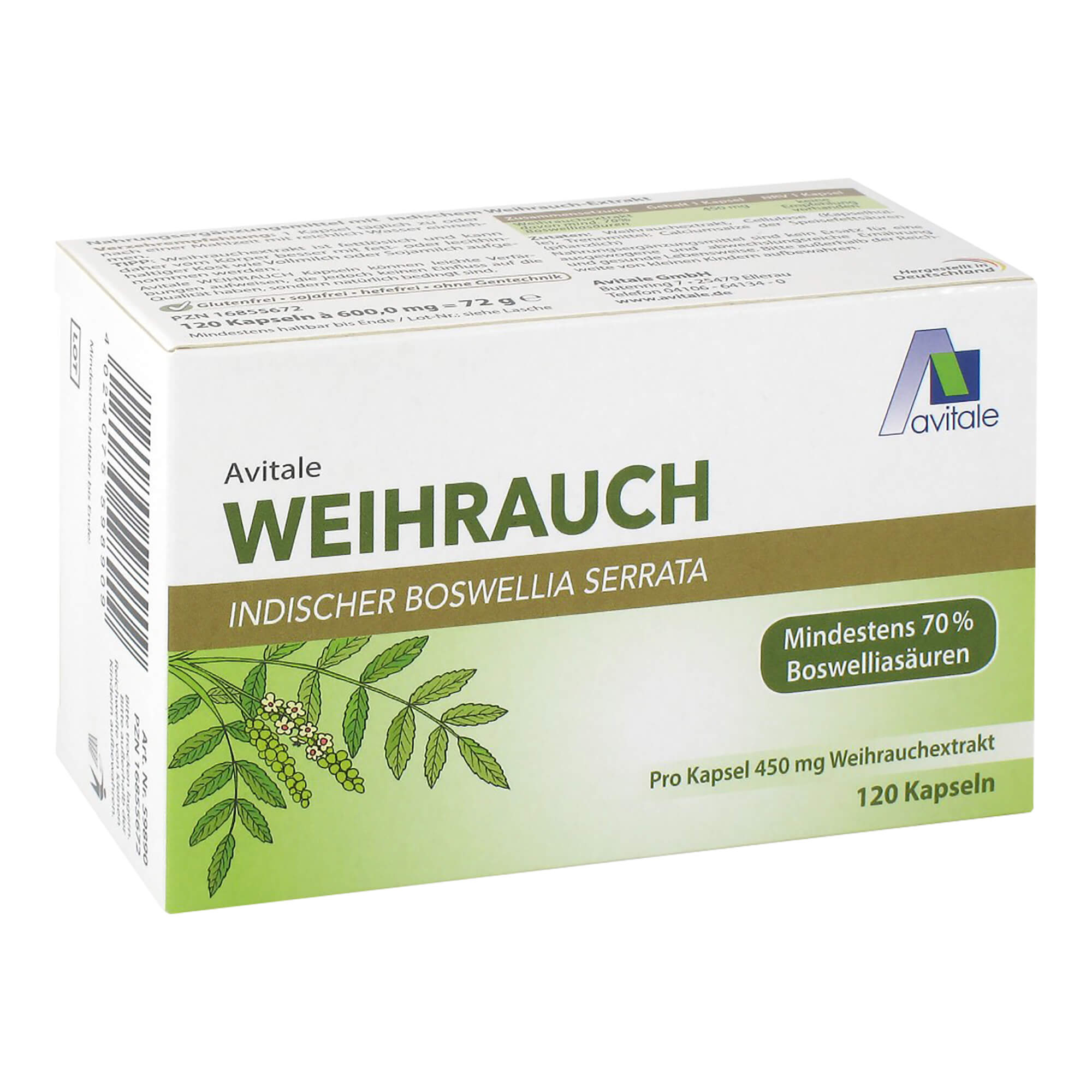 Weihrauch 450 mg Boswellia Serrata Kapseln 120 St