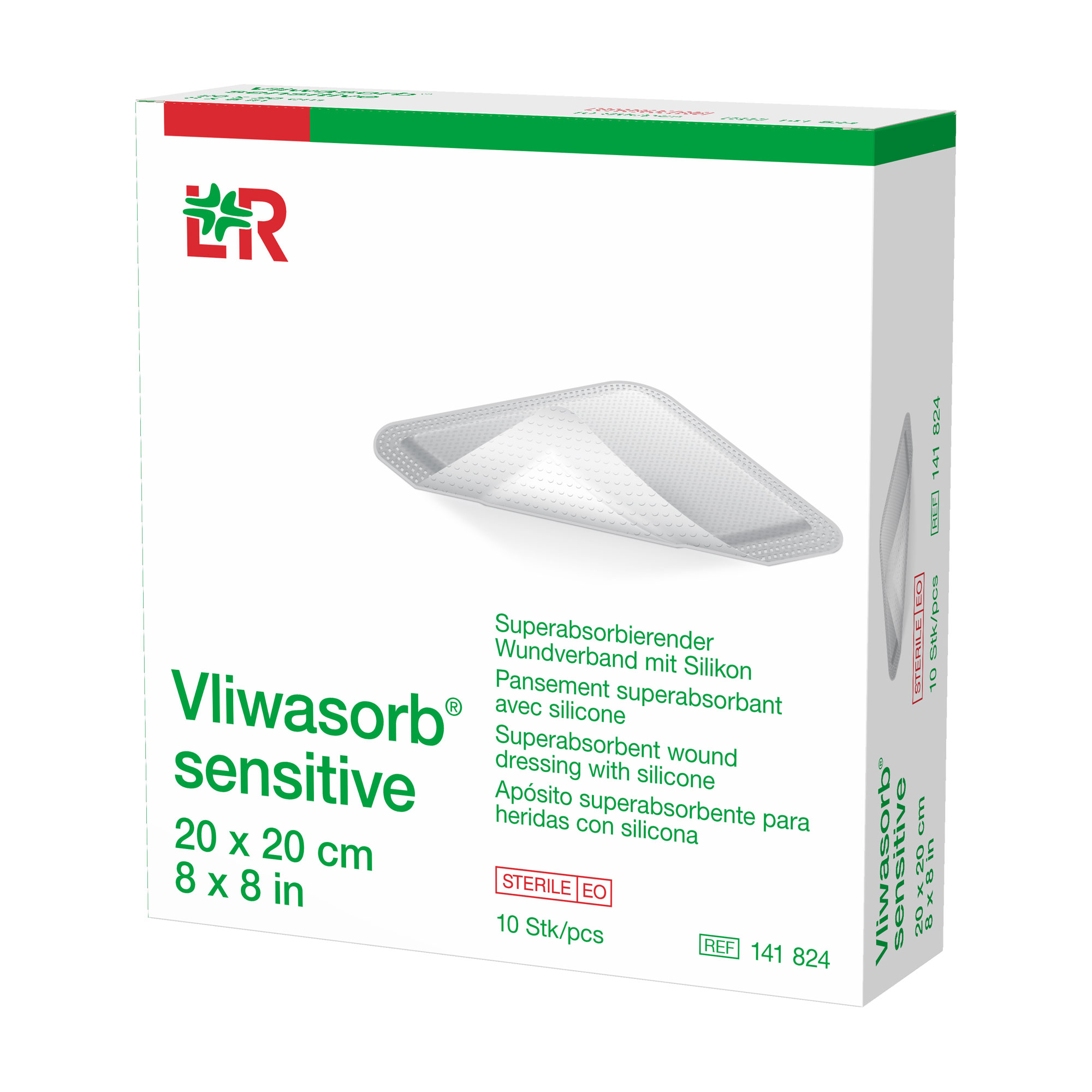 Vliwasorb sensitive 20x20 cm superabsorb.Wundverband