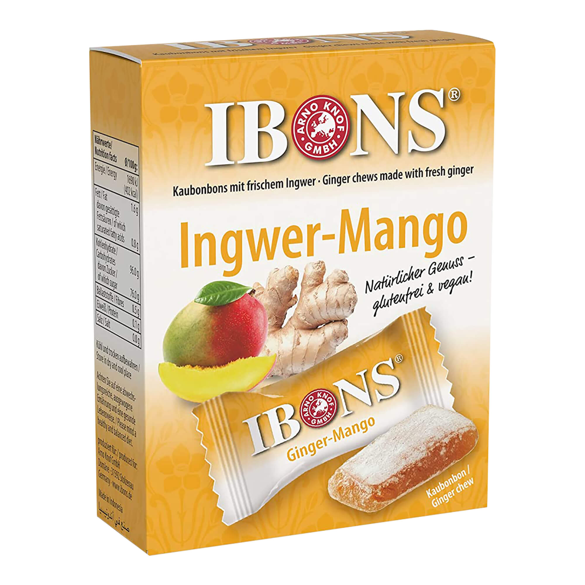 Ibons Ingwer Mango Box Kaubonbons