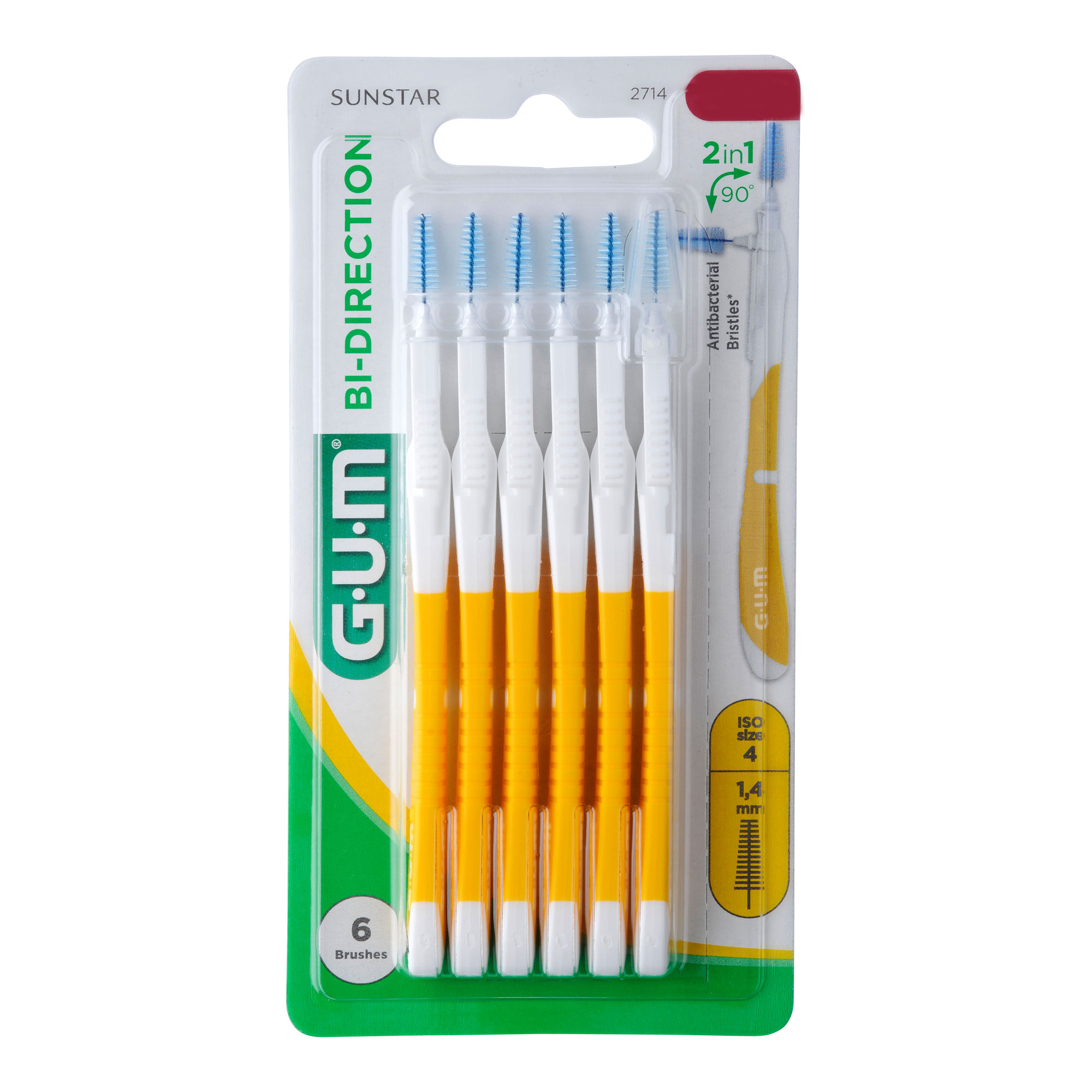 Gum Bi-Direction Interdentalbürste 1,4 Mm Gelb - None