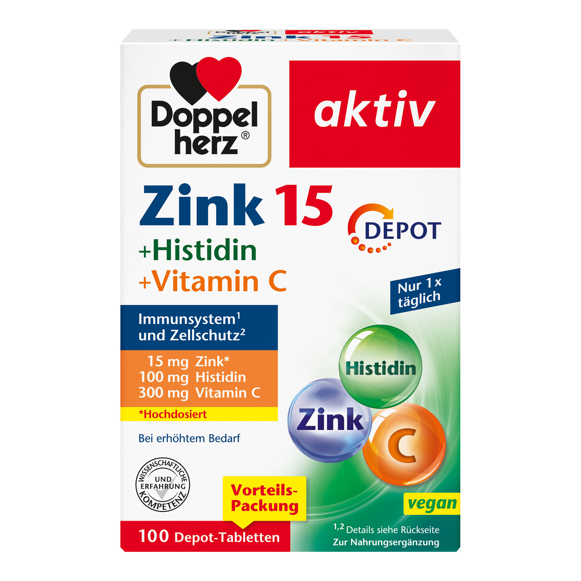 Doppelherz Aktiv Zink+Histidin+Vitamin C Depot-Tabletten - None