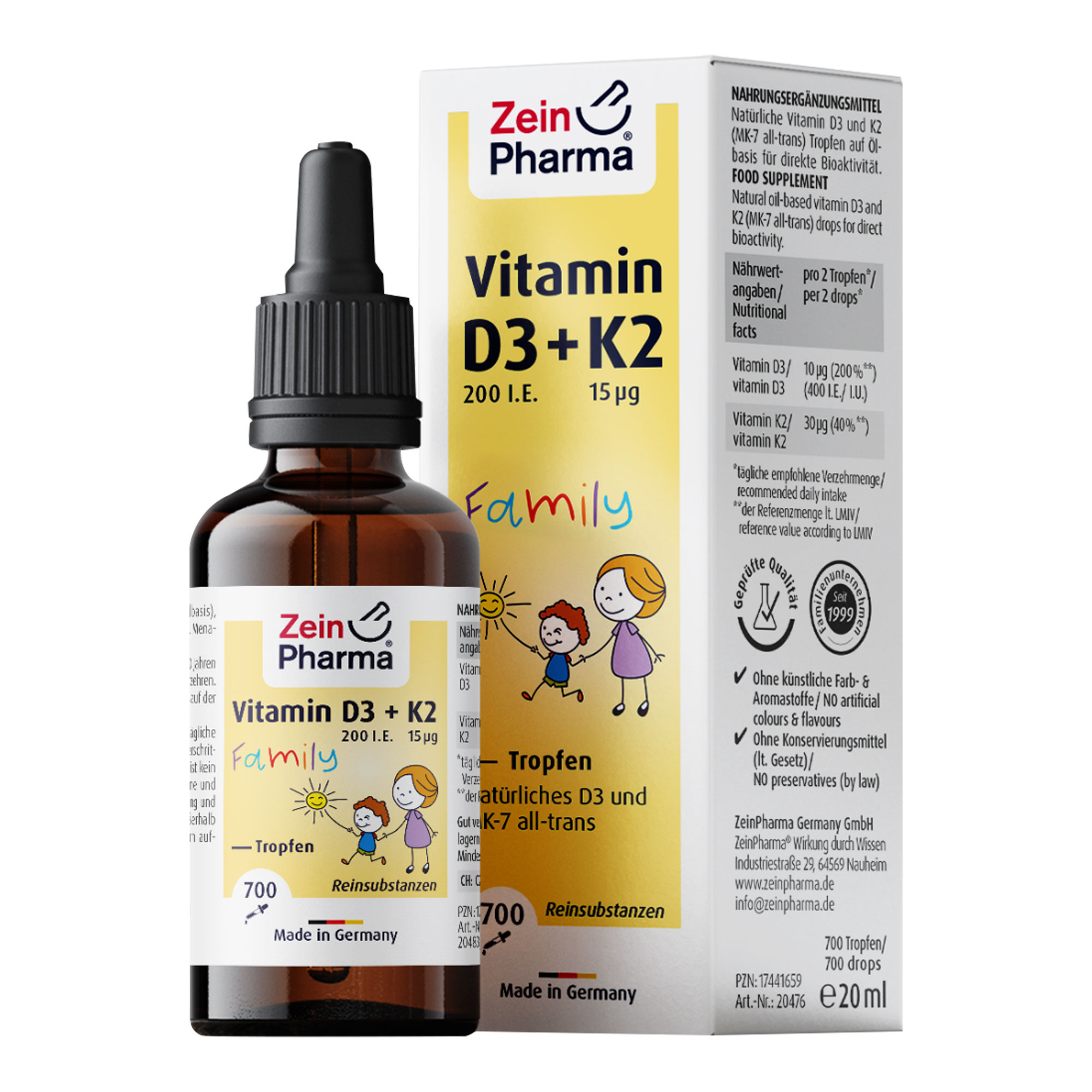 Vitamin D3 + K2 MK-7 all trans Family Tropf.zum Einnehmen