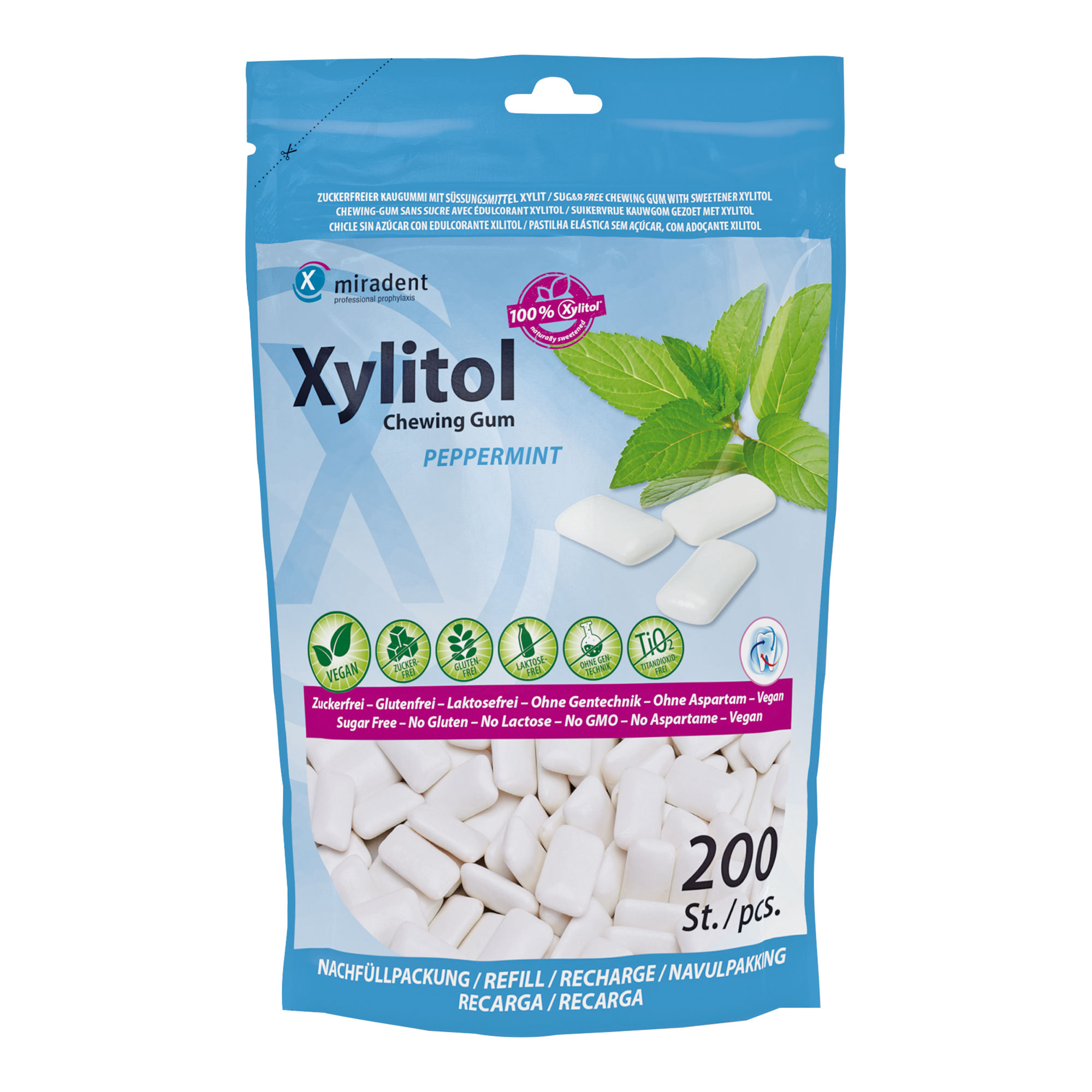 Miradent Xylitol Chewing GUM Minze Nachfüllpackung