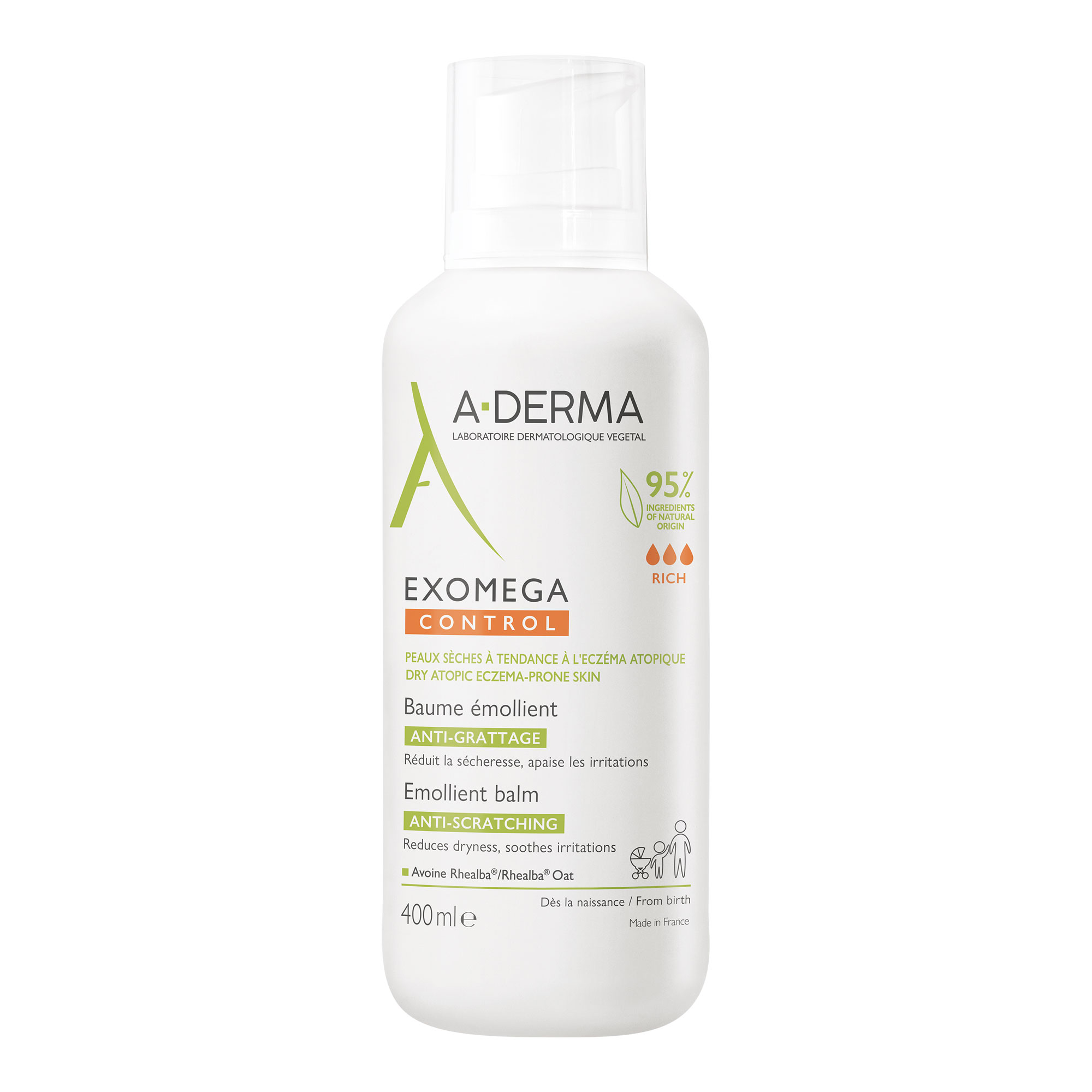 A-Derma Exomega Control Emollient Balm Balsam für empfindliche trockene Haut 400 ml