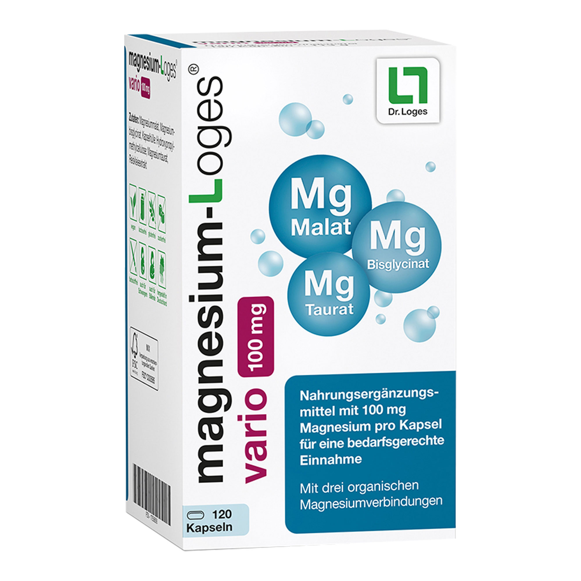 Magnesium-Loges vario 100 mg Kapseln 120 St