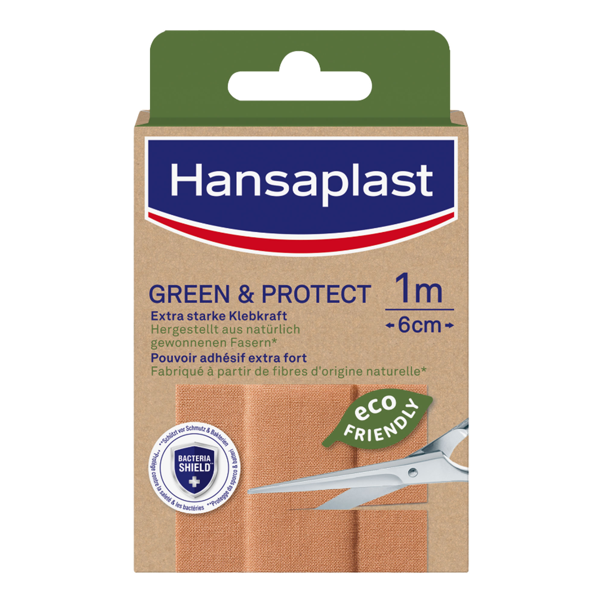 Hansaplast GREEN & PROTECT Pflaster 6 cm x 1 m