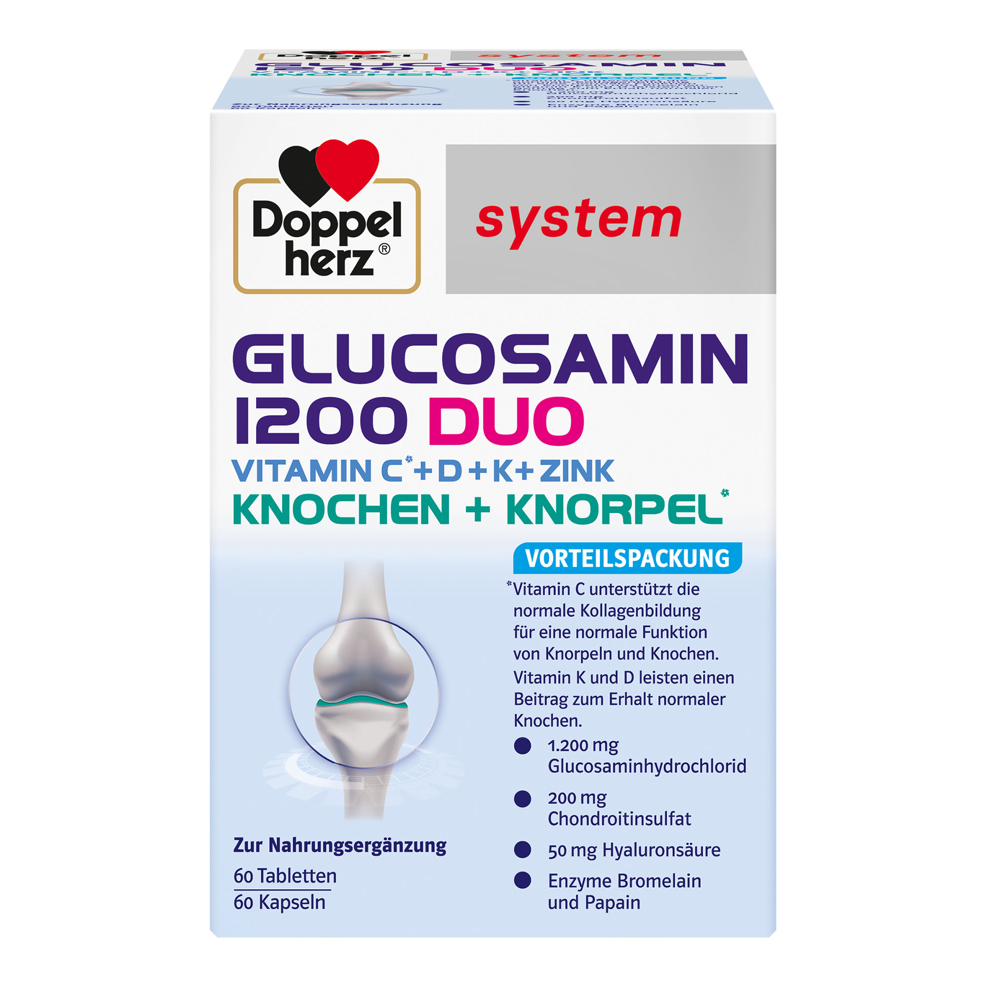 Doppelherz Glucosamin 1200 Duo system Kombipackung