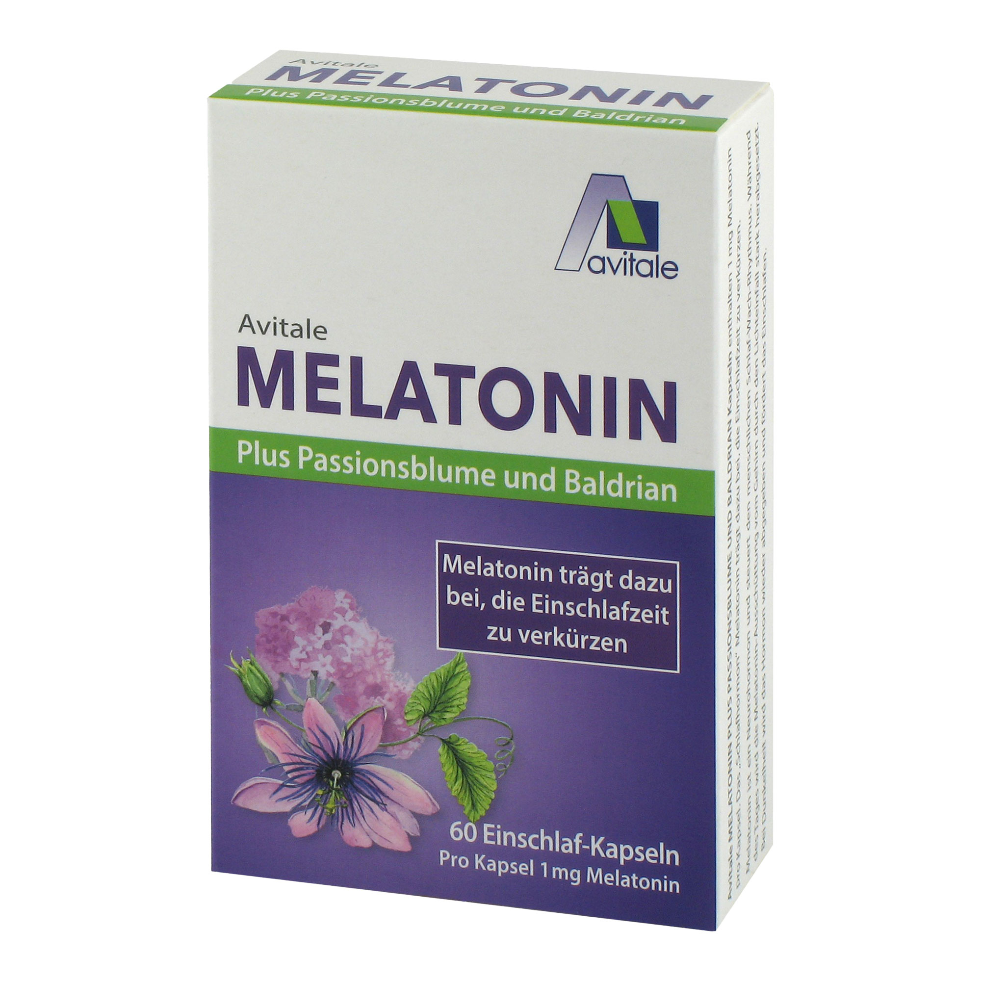 Melatonin + Passionsblume + Baldrian Kapseln